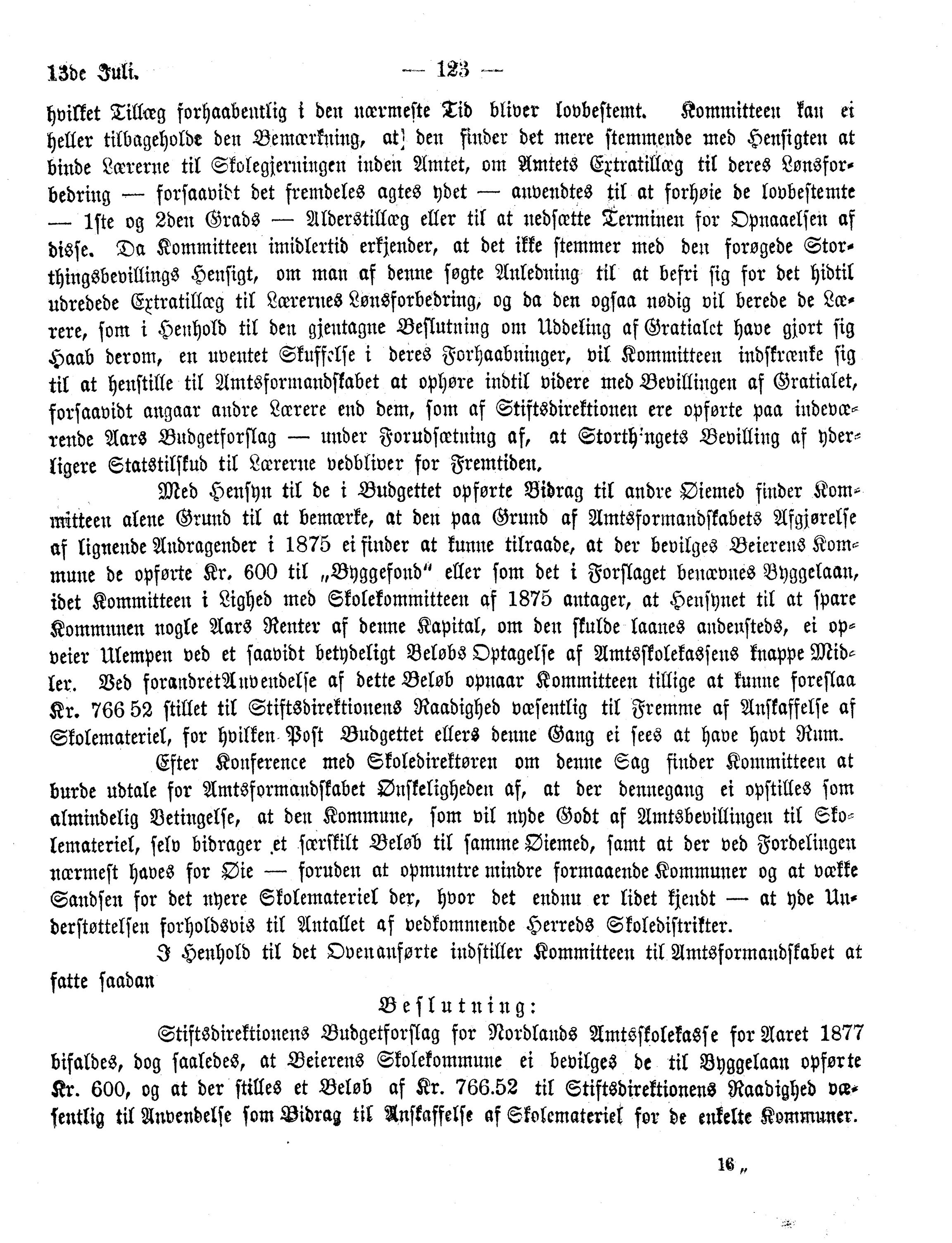 Nordland Fylkeskommune. Fylkestinget, AIN/NFK-17/176/A/Ac/L0011: Fylkestingsforhandlinger 1877, 1877