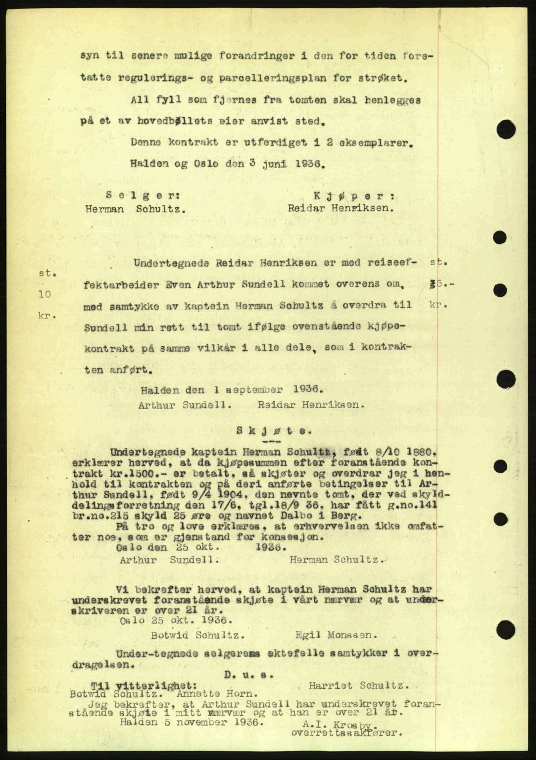 Idd og Marker sorenskriveri, AV/SAO-A-10283/G/Gb/Gbb/L0001: Pantebok nr. A1, 1936-1937, Dagboknr: 1088/1936