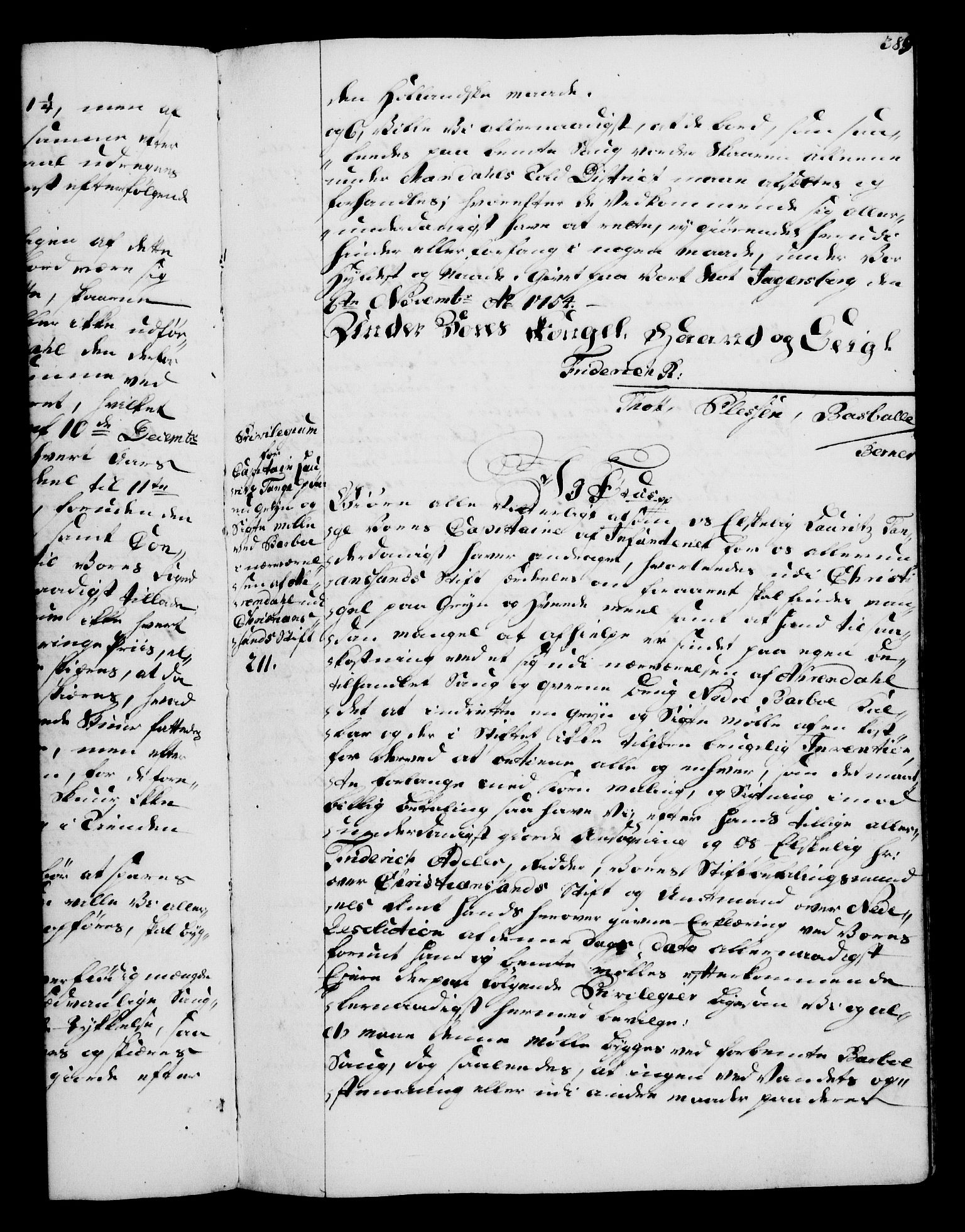 Rentekammeret, Kammerkanselliet, RA/EA-3111/G/Gg/Gga/L0006: Norsk ekspedisjonsprotokoll med register (merket RK 53.6), 1749-1759, s. 389