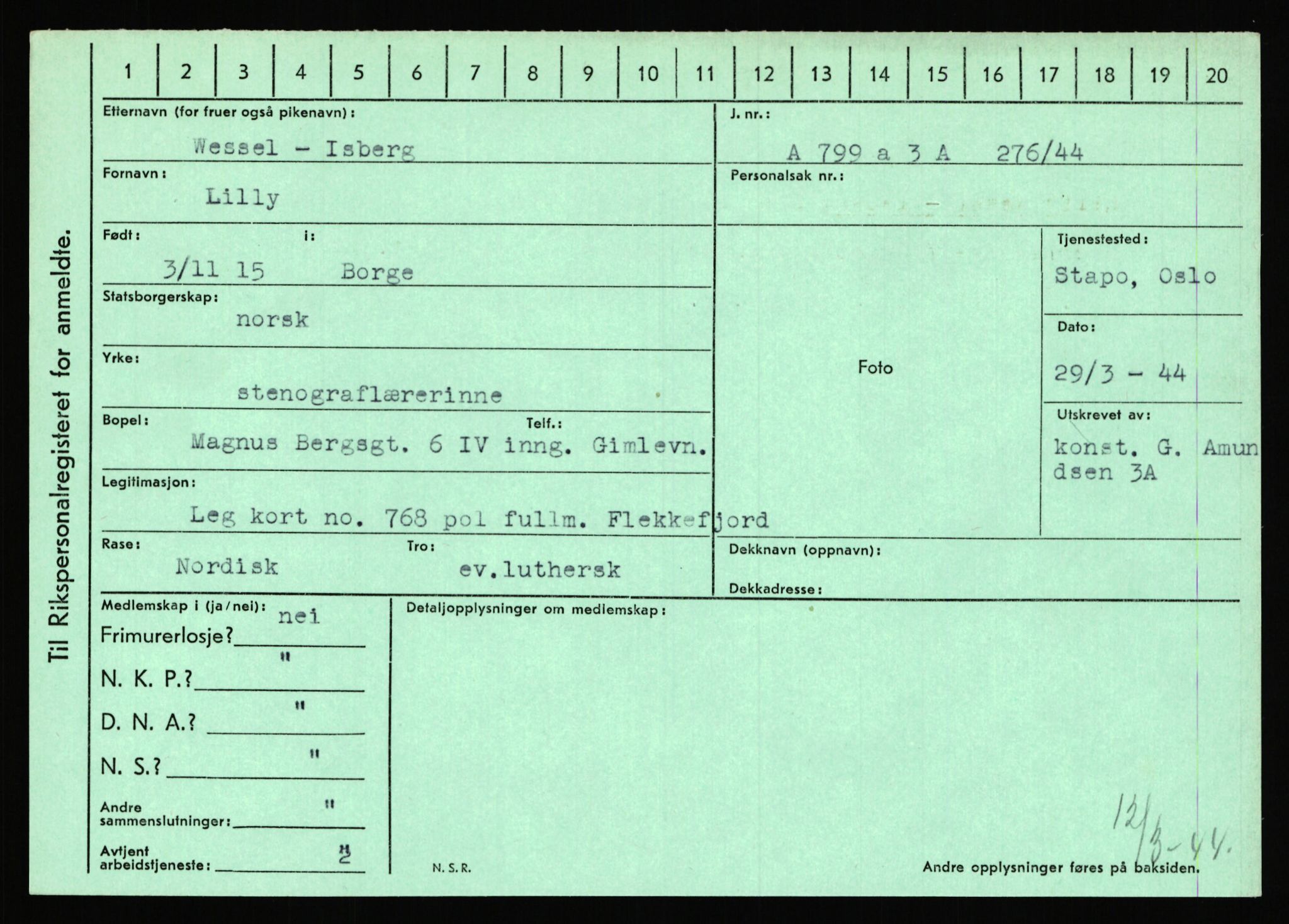 Statspolitiet - Hovedkontoret / Osloavdelingen, AV/RA-S-1329/C/Ca/L0007: Hol - Joelsen, 1943-1945, s. 2579