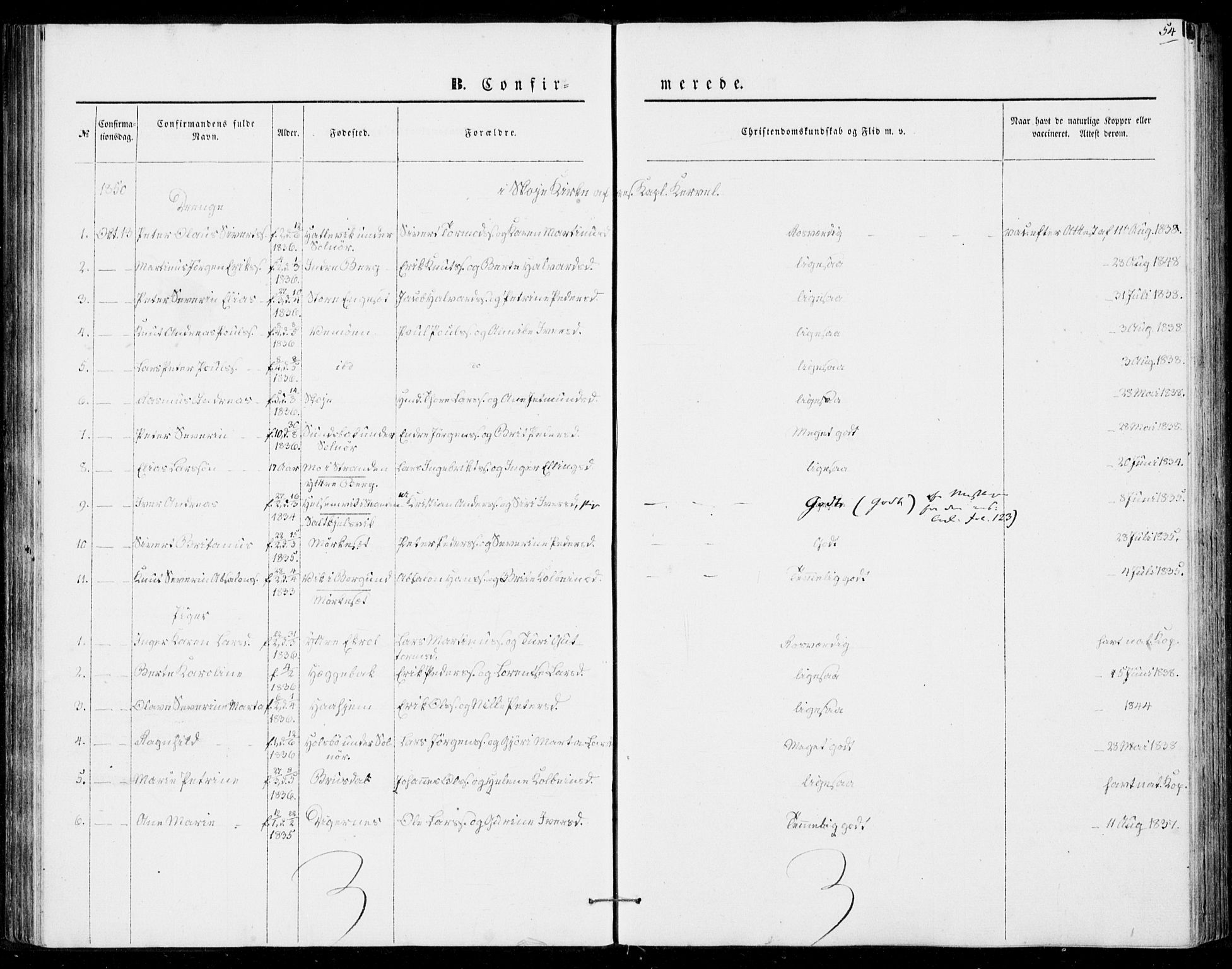 Ministerialprotokoller, klokkerbøker og fødselsregistre - Møre og Romsdal, AV/SAT-A-1454/524/L0353: Ministerialbok nr. 524A05, 1848-1856, s. 54