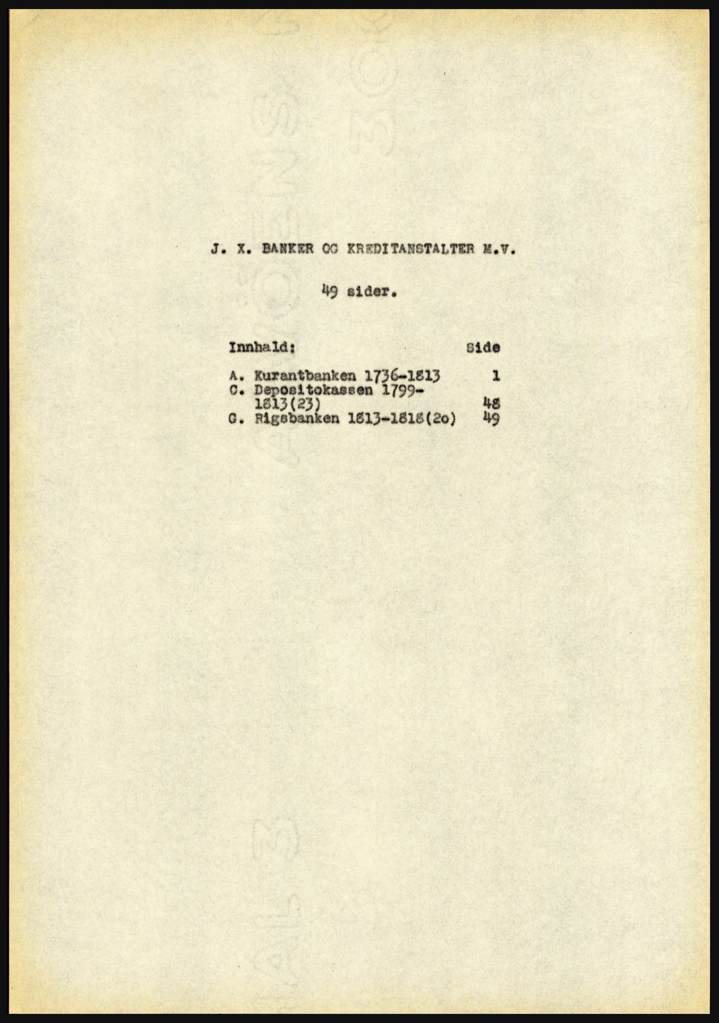 Riksarkivet, Seksjon for eldre arkiv og spesialsamlinger, AV/RA-EA-6797/H/Ha, 1953