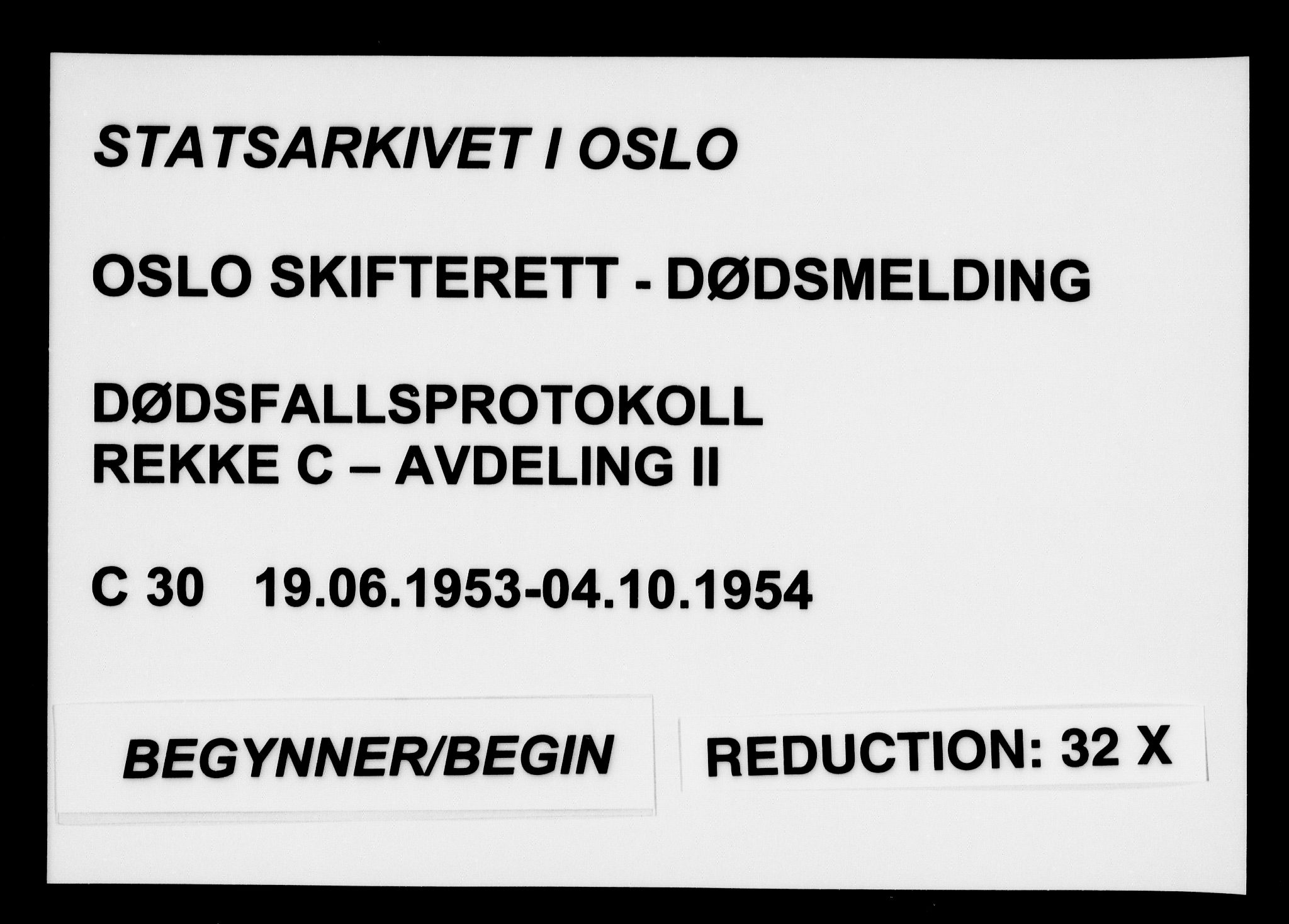 Oslo skifterett, AV/SAO-A-10383/G/Ga/Gac/L0030: Dødsfallsprotokoll - avd. II, 1953-1954