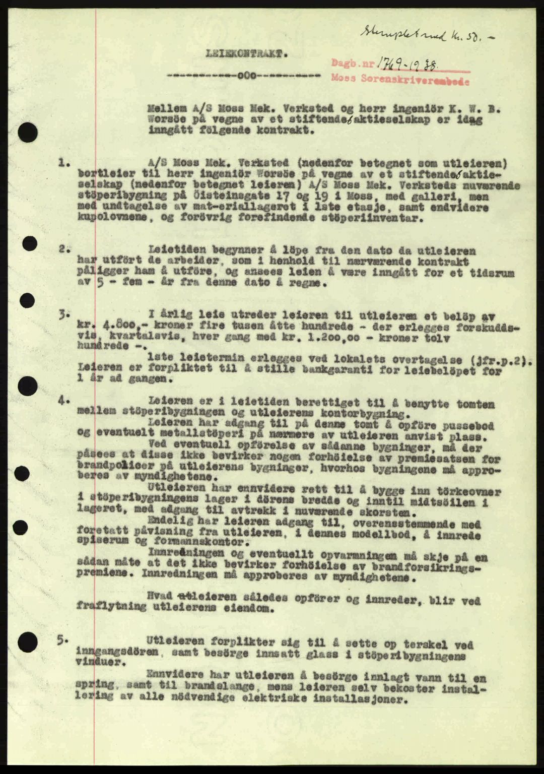 Moss sorenskriveri, SAO/A-10168: Pantebok nr. B6, 1938-1938, Dagboknr: 1769/1938