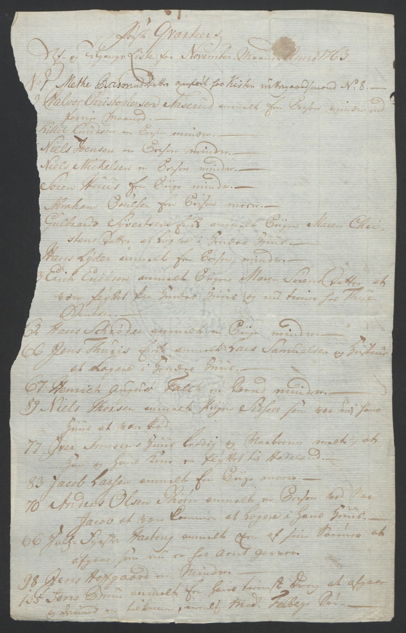 Rentekammeret inntil 1814, Reviderte regnskaper, Byregnskaper, AV/RA-EA-4066/R/Rf/L0119/0001: [F2] Kontribusjonsregnskap / Ekstraskatt, 1762-1767, s. 124