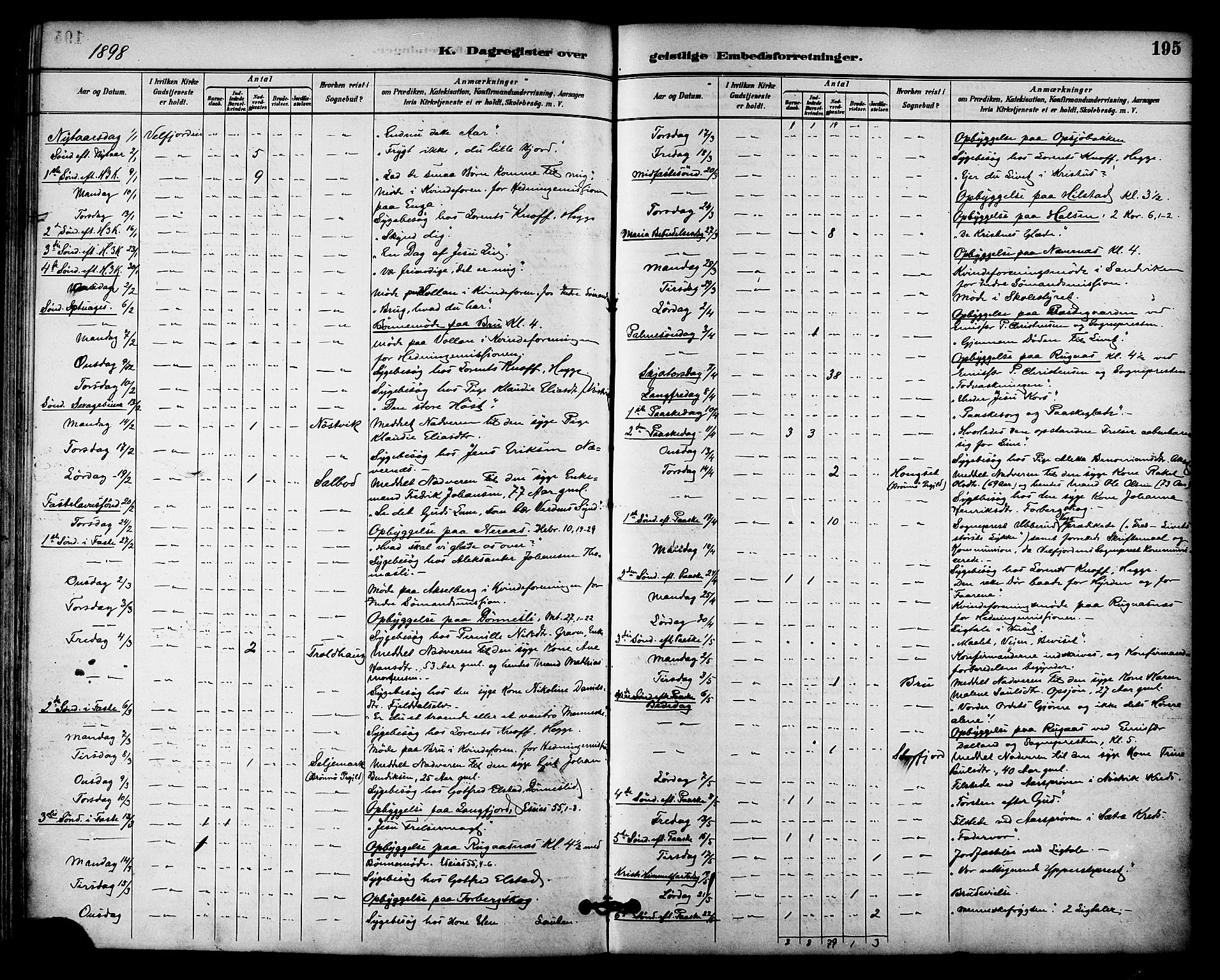 Ministerialprotokoller, klokkerbøker og fødselsregistre - Nordland, AV/SAT-A-1459/814/L0226: Ministerialbok nr. 814A07, 1886-1898, s. 195