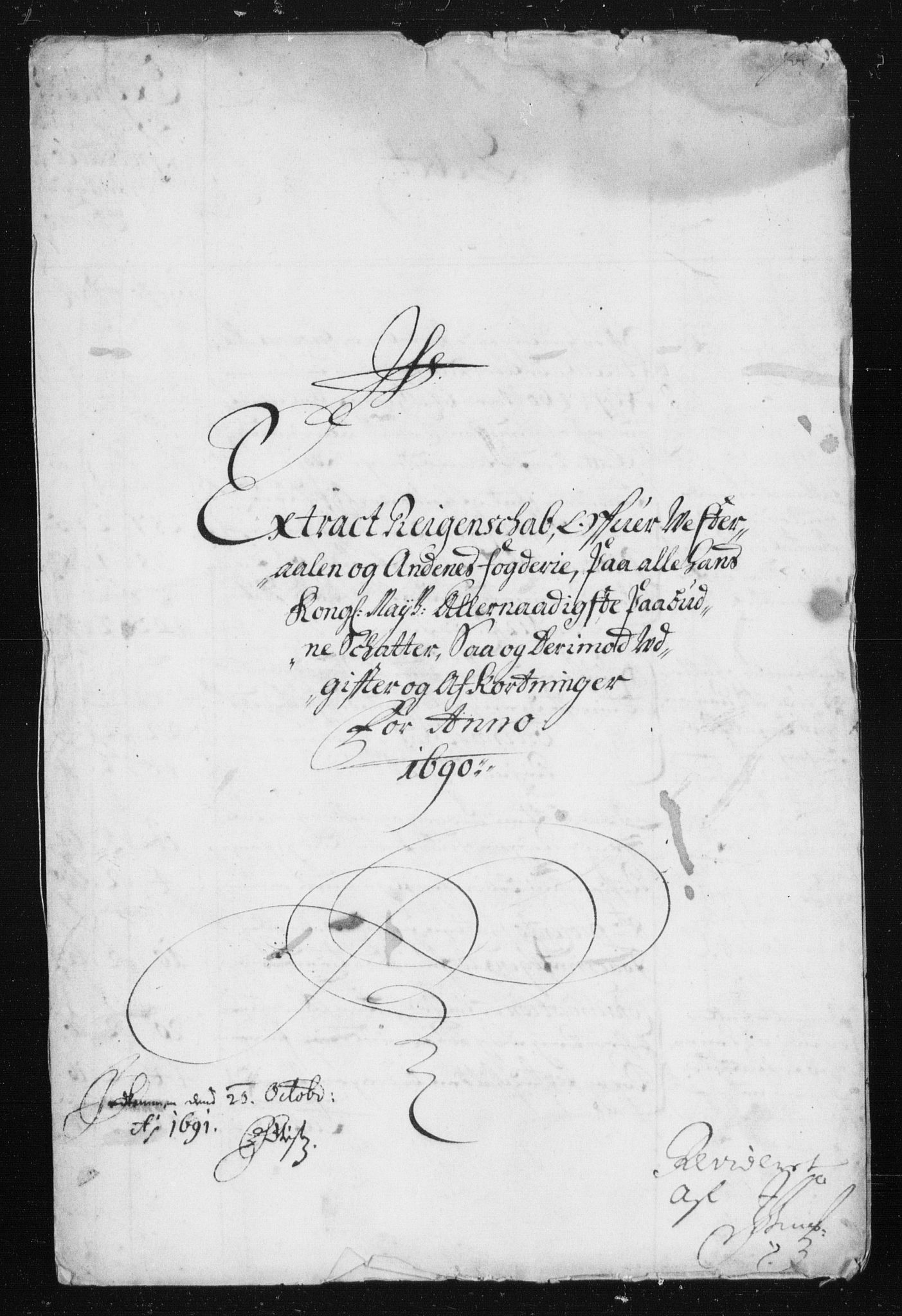 Rentekammeret inntil 1814, Reviderte regnskaper, Stiftamtstueregnskaper, Trondheim stiftamt og Nordland amt, AV/RA-EA-6044/R/Rh/L0015: Nordland amt, 1690