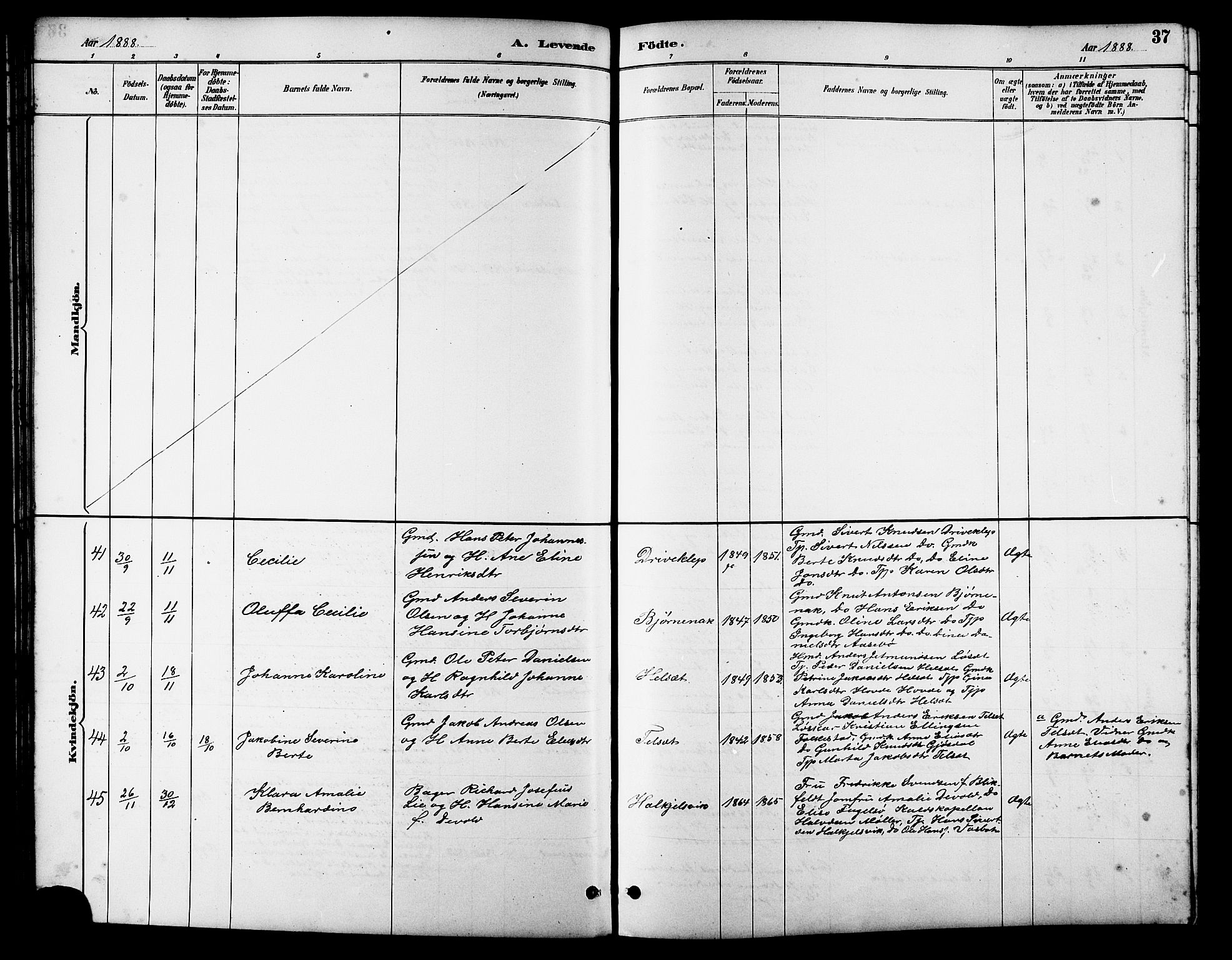 Ministerialprotokoller, klokkerbøker og fødselsregistre - Møre og Romsdal, AV/SAT-A-1454/511/L0158: Klokkerbok nr. 511C04, 1884-1903, s. 37