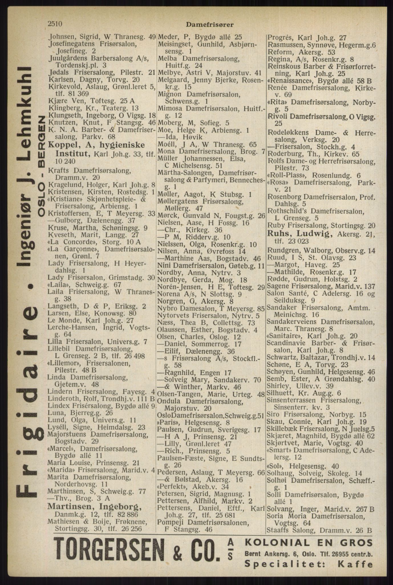 Kristiania/Oslo adressebok, PUBL/-, 1937, s. 2510