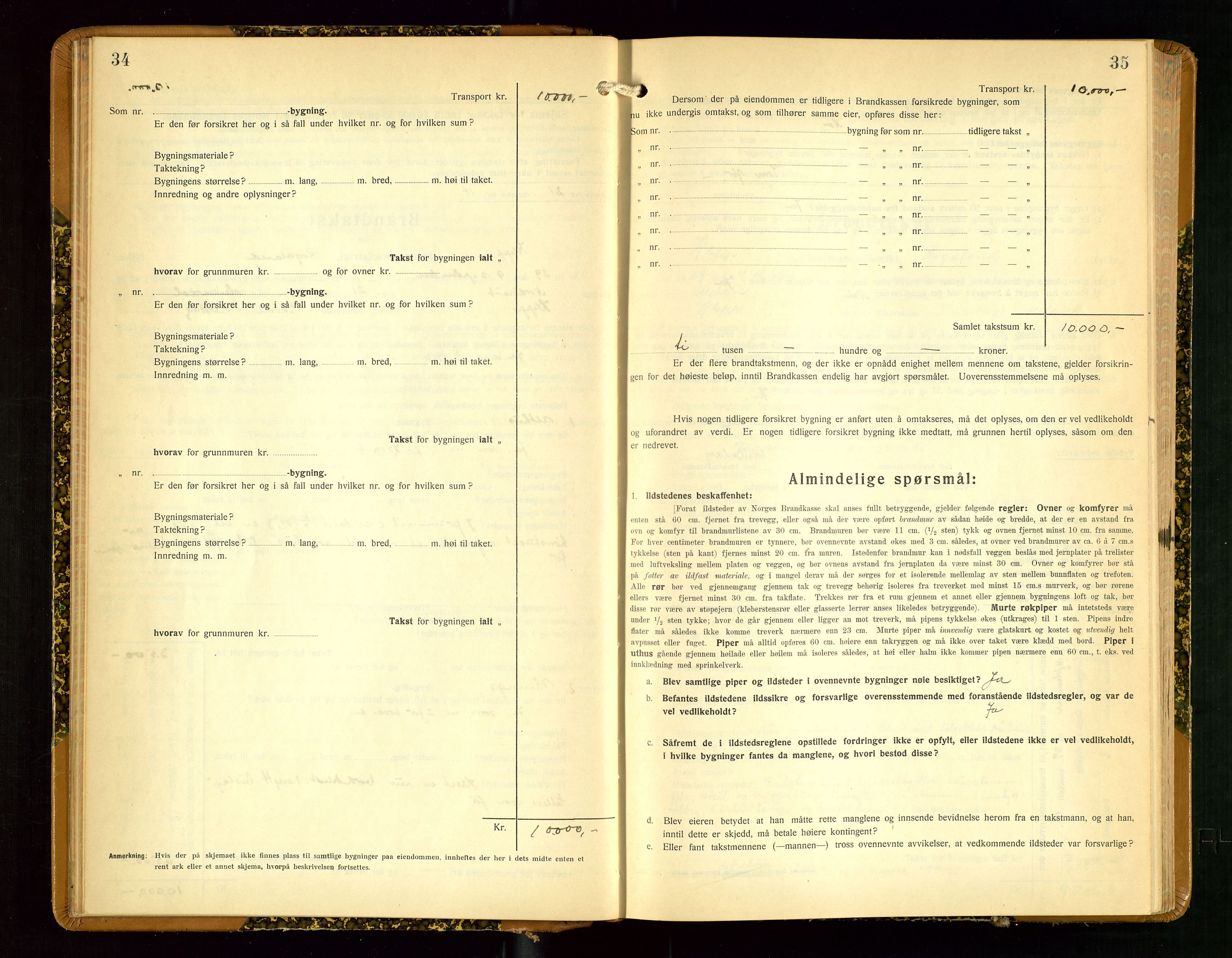Klepp lensmannskontor, AV/SAST-A-100163/Goc/L0012: "Brandtakstprotokoll" m/register, 1929-1933, s. 34-35