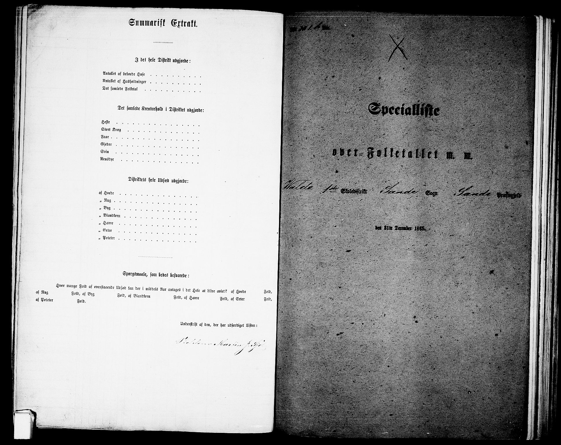 RA, Folketelling 1865 for 0713P Sande prestegjeld, 1865, s. 20