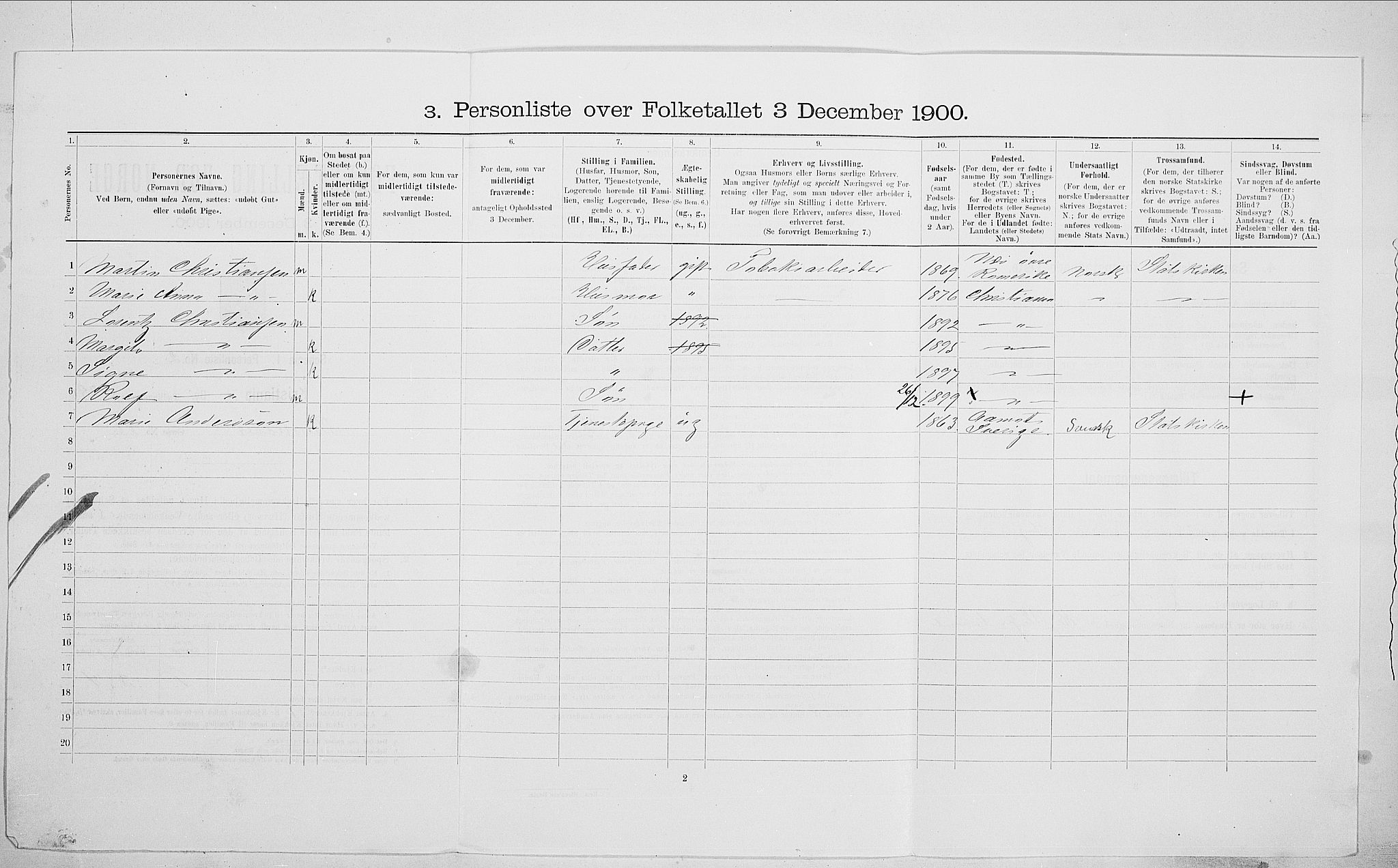 SAO, Folketelling 1900 for 0301 Kristiania kjøpstad, 1900, s. 71594