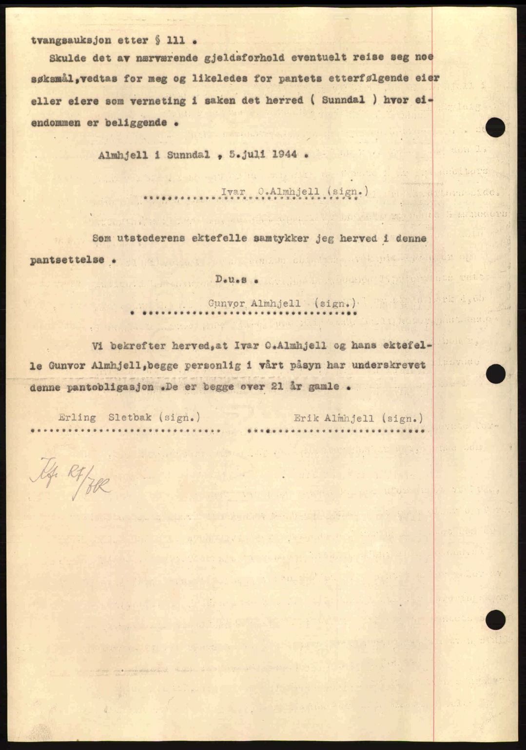 Nordmøre sorenskriveri, AV/SAT-A-4132/1/2/2Ca: Pantebok nr. B92, 1944-1945, Dagboknr: 1150/1944