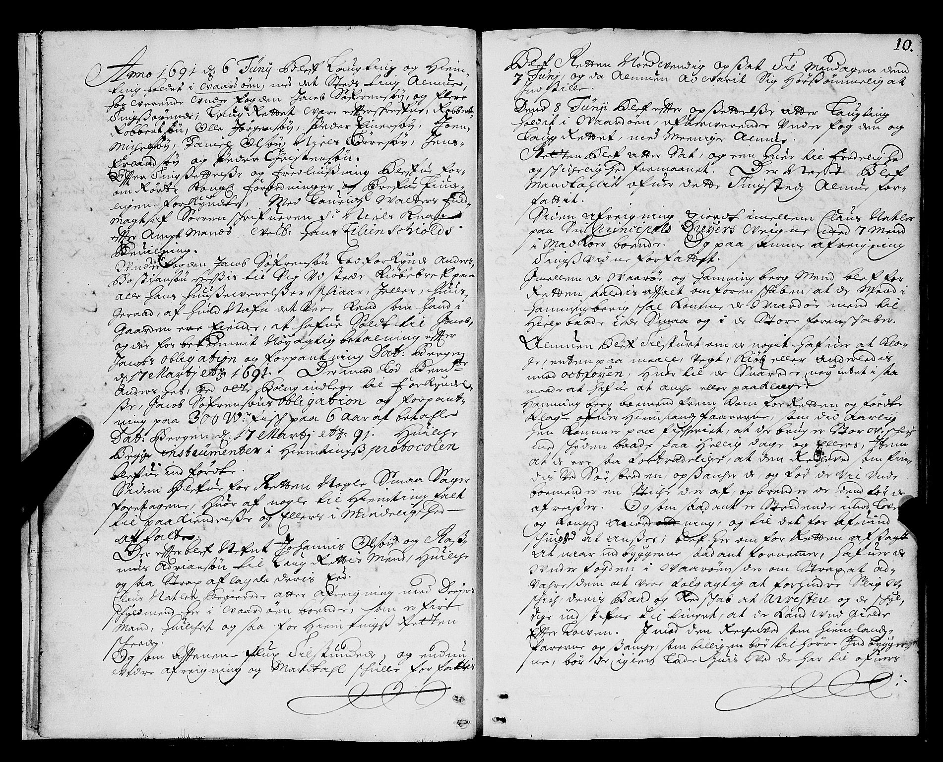 Nordland og Finnmarks lagstol, AV/SAT-A-5608/X/L0004: Justisprotokoll, 1688-1691, s. 9b-10a
