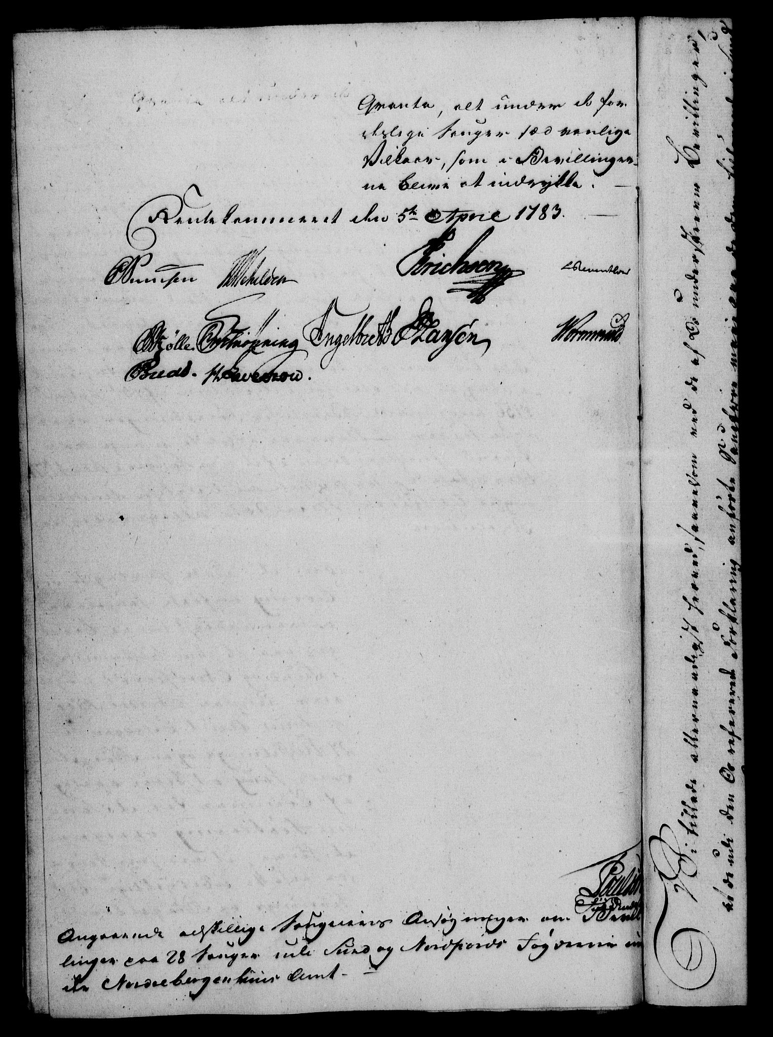 Rentekammeret, Kammerkanselliet, RA/EA-3111/G/Gf/Gfa/L0065: Norsk relasjons- og resolusjonsprotokoll (merket RK 52.65), 1783, s. 282