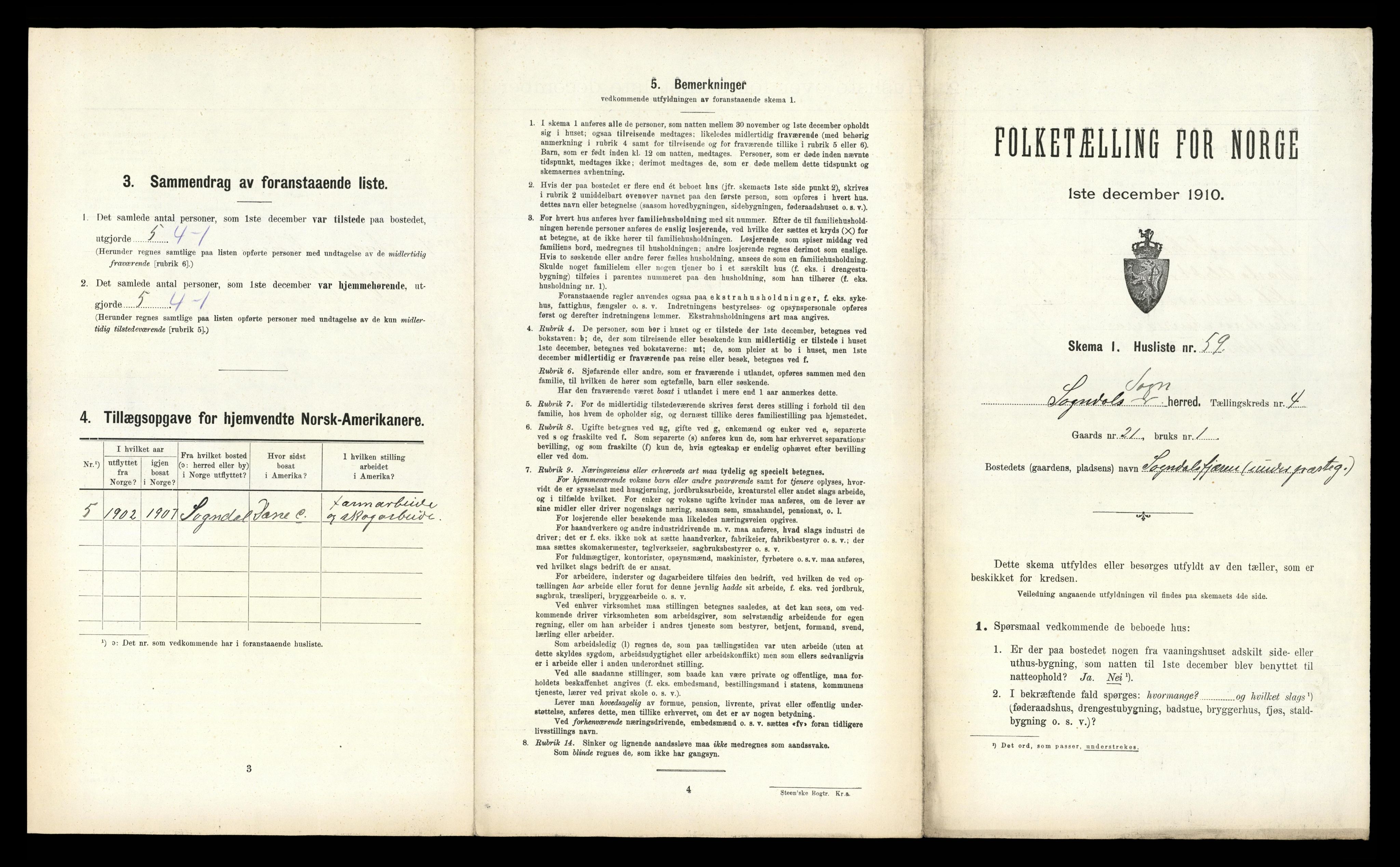 RA, Folketelling 1910 for 1420 Sogndal herred, 1910, s. 508