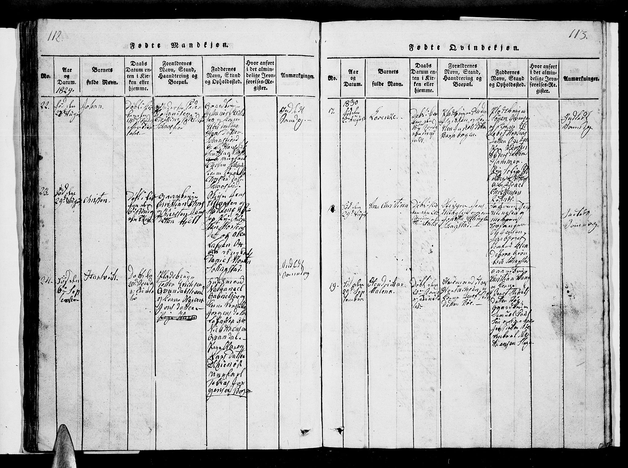 Ministerialprotokoller, klokkerbøker og fødselsregistre - Nordland, AV/SAT-A-1459/855/L0812: Klokkerbok nr. 855C01, 1821-1838, s. 112-113