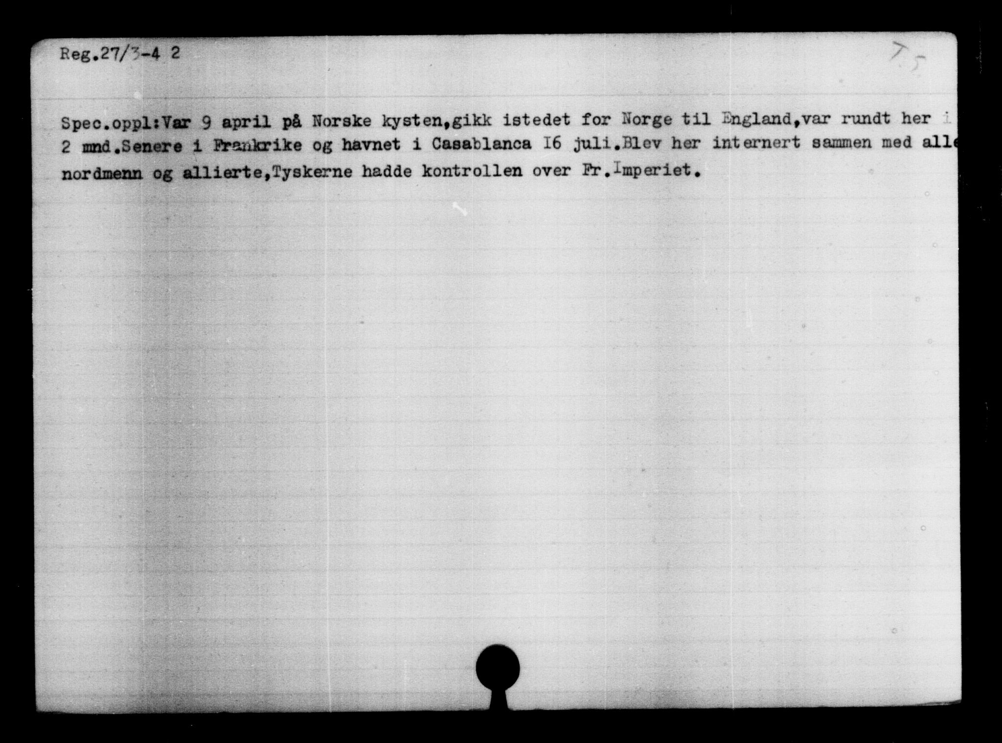 Den Kgl. Norske Legasjons Flyktningskontor, AV/RA-S-6753/V/Va/L0004: Kjesäterkartoteket.  Flyktningenr. 3496-6610, 1940-1945, s. 949