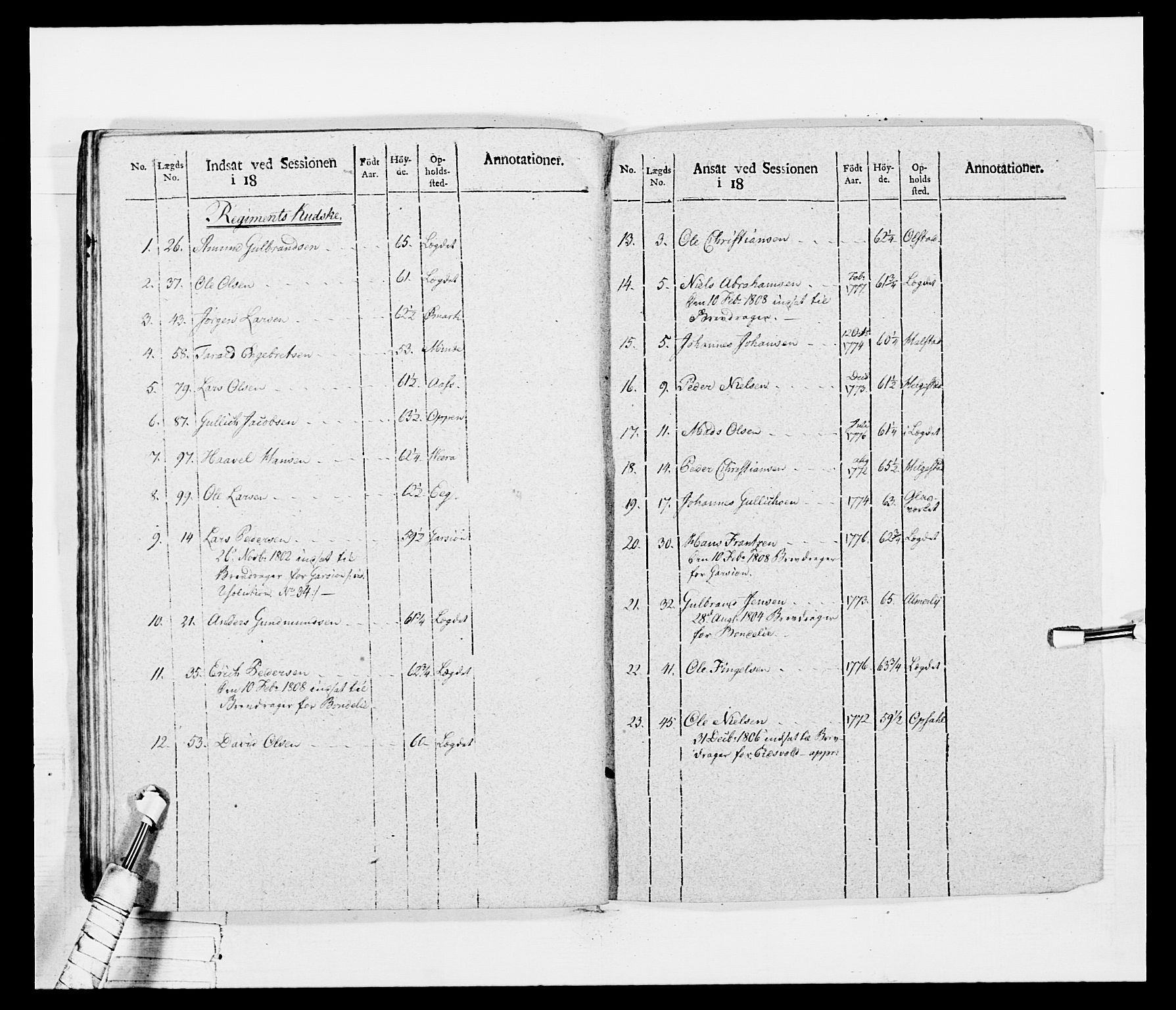 Generalitets- og kommissariatskollegiet, Det kongelige norske kommissariatskollegium, AV/RA-EA-5420/E/Eh/L0042: 1. Akershusiske nasjonale infanteriregiment, 1810, s. 413