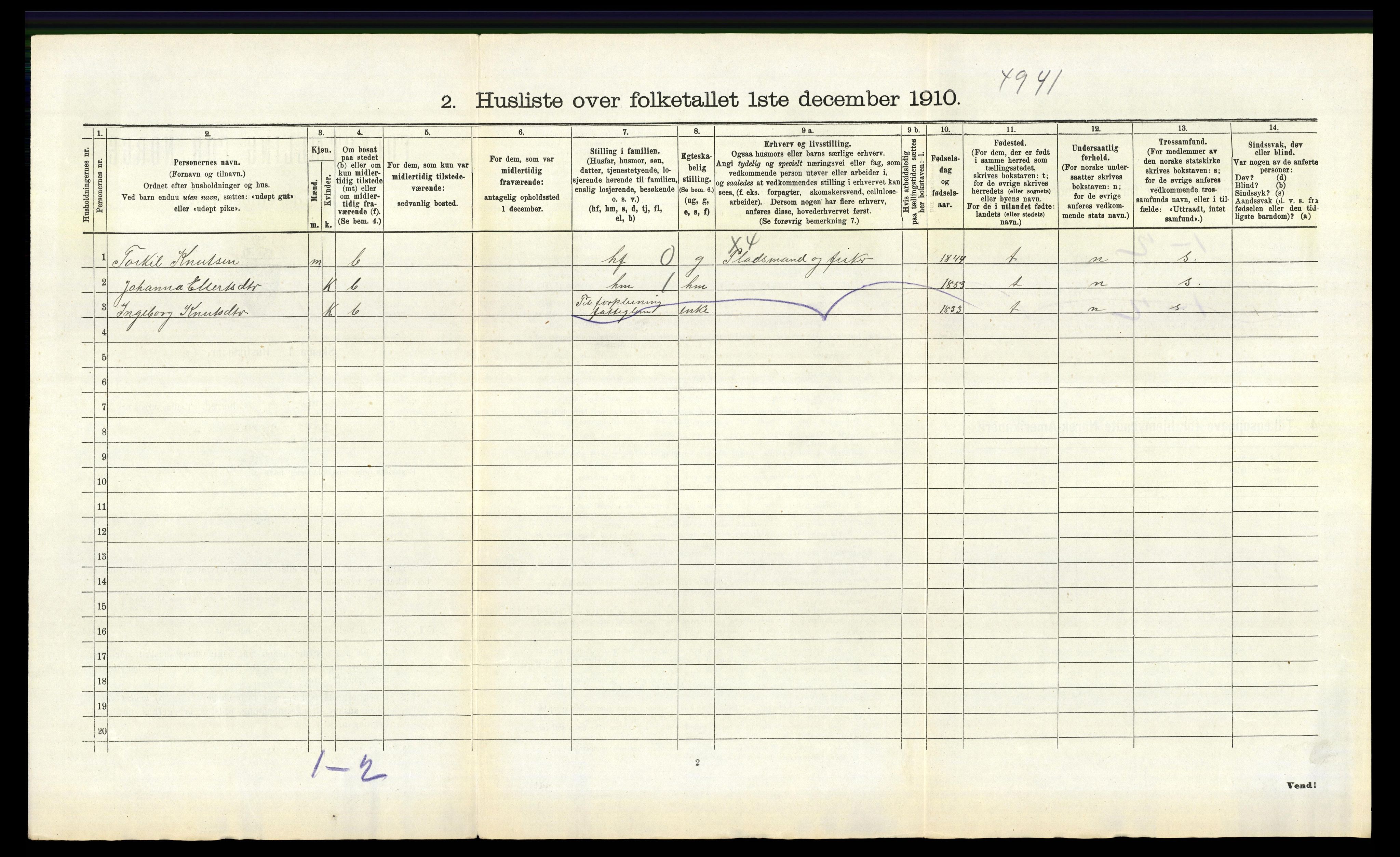 RA, Folketelling 1910 for 1261 Manger herred, 1910, s. 1170