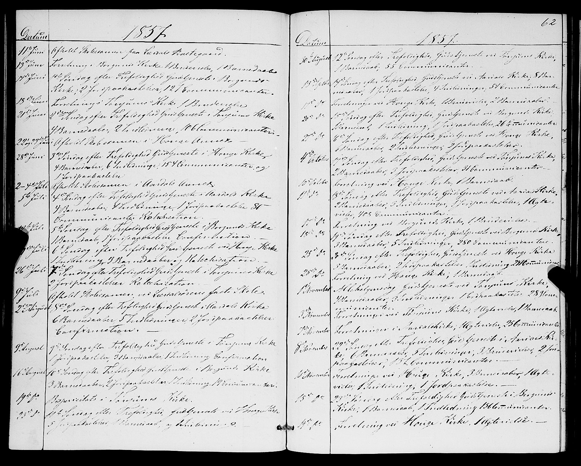 Lærdal sokneprestembete, SAB/A-81201: Ministerialbok nr. A 17, 1851-1877, s. 62