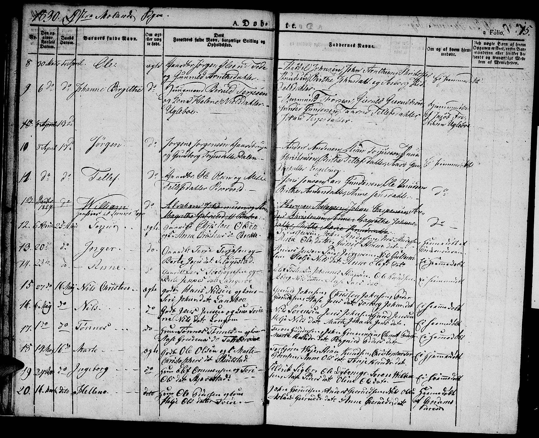 Austre Moland sokneprestkontor, AV/SAK-1111-0001/F/Fa/Faa/L0005: Ministerialbok nr. A 5, 1825-1837, s. 15