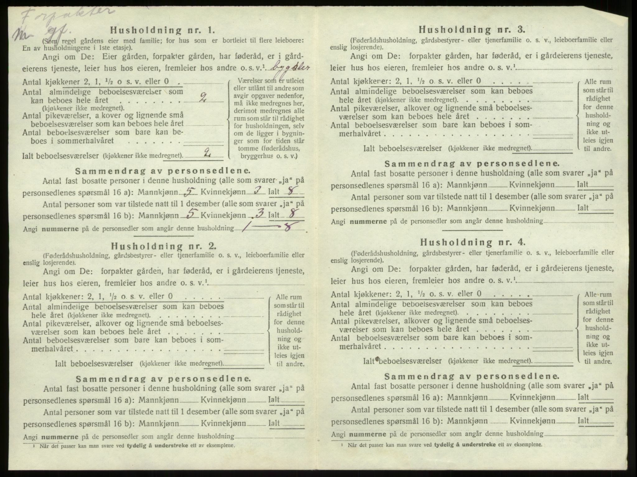 SAB, Folketelling 1920 for 1448 Stryn herred, 1920, s. 853