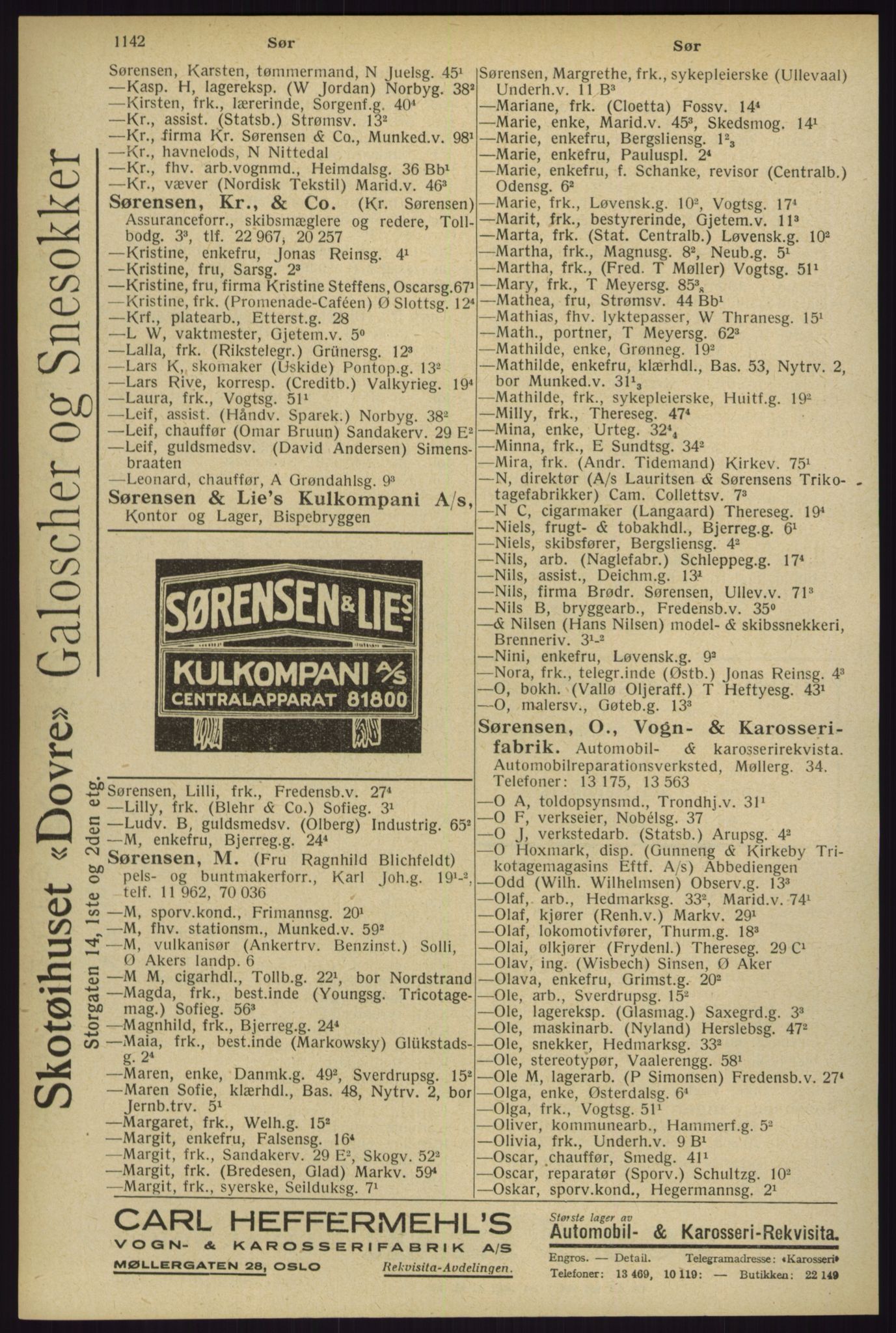 Kristiania/Oslo adressebok, PUBL/-, 1929, s. 1142