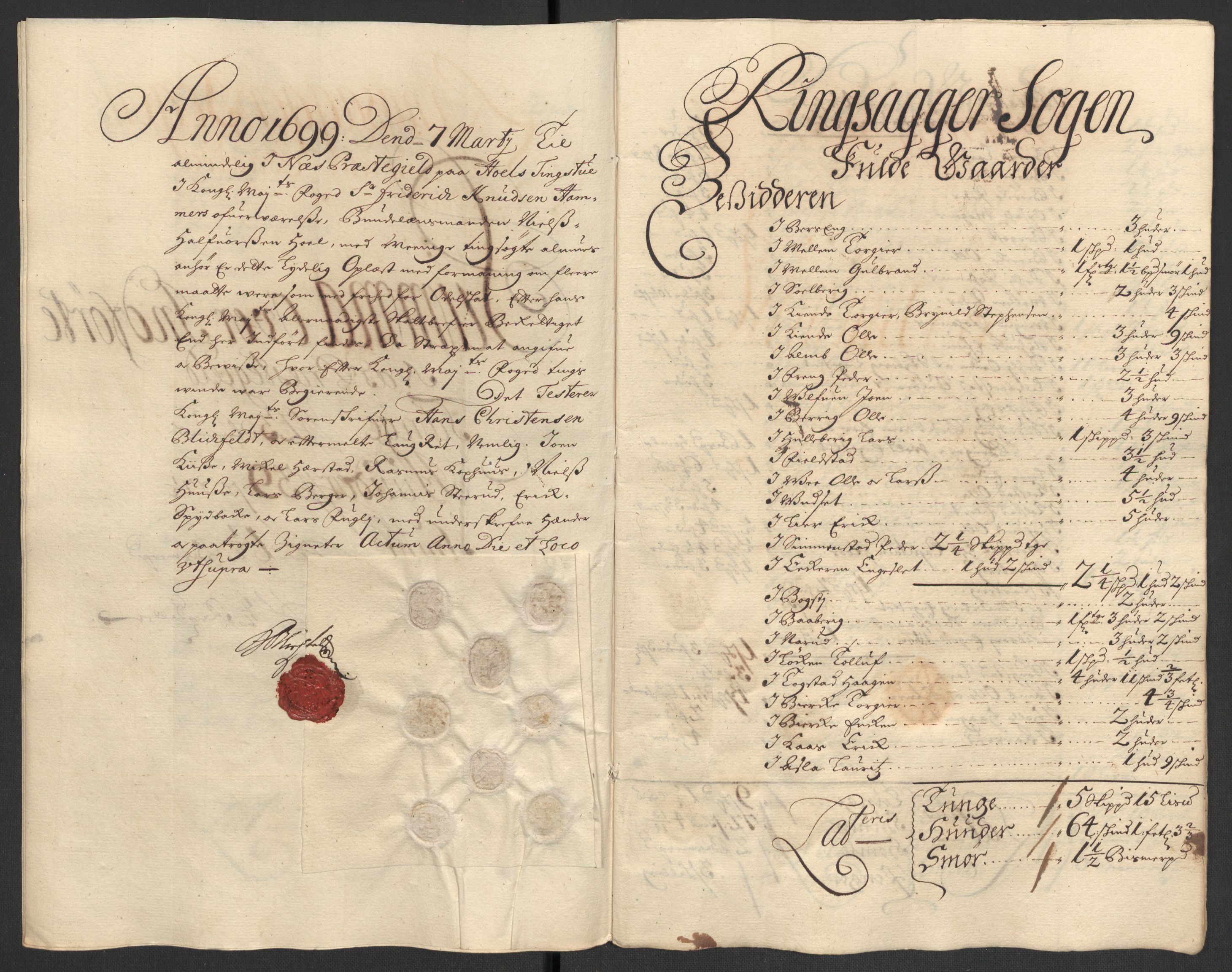 Rentekammeret inntil 1814, Reviderte regnskaper, Fogderegnskap, AV/RA-EA-4092/R16/L1038: Fogderegnskap Hedmark, 1699, s. 151