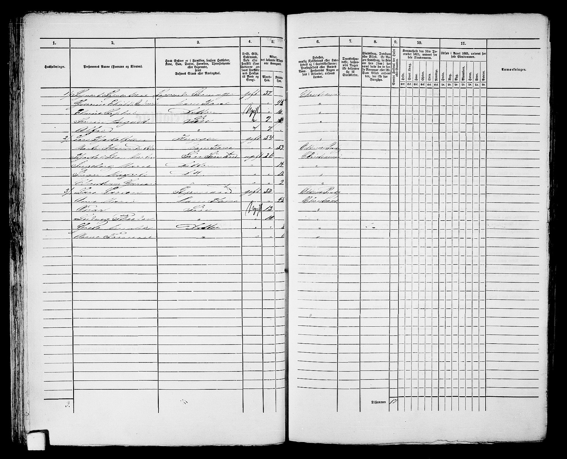 RA, Folketelling 1865 for 1001P Kristiansand prestegjeld, 1865, s. 559