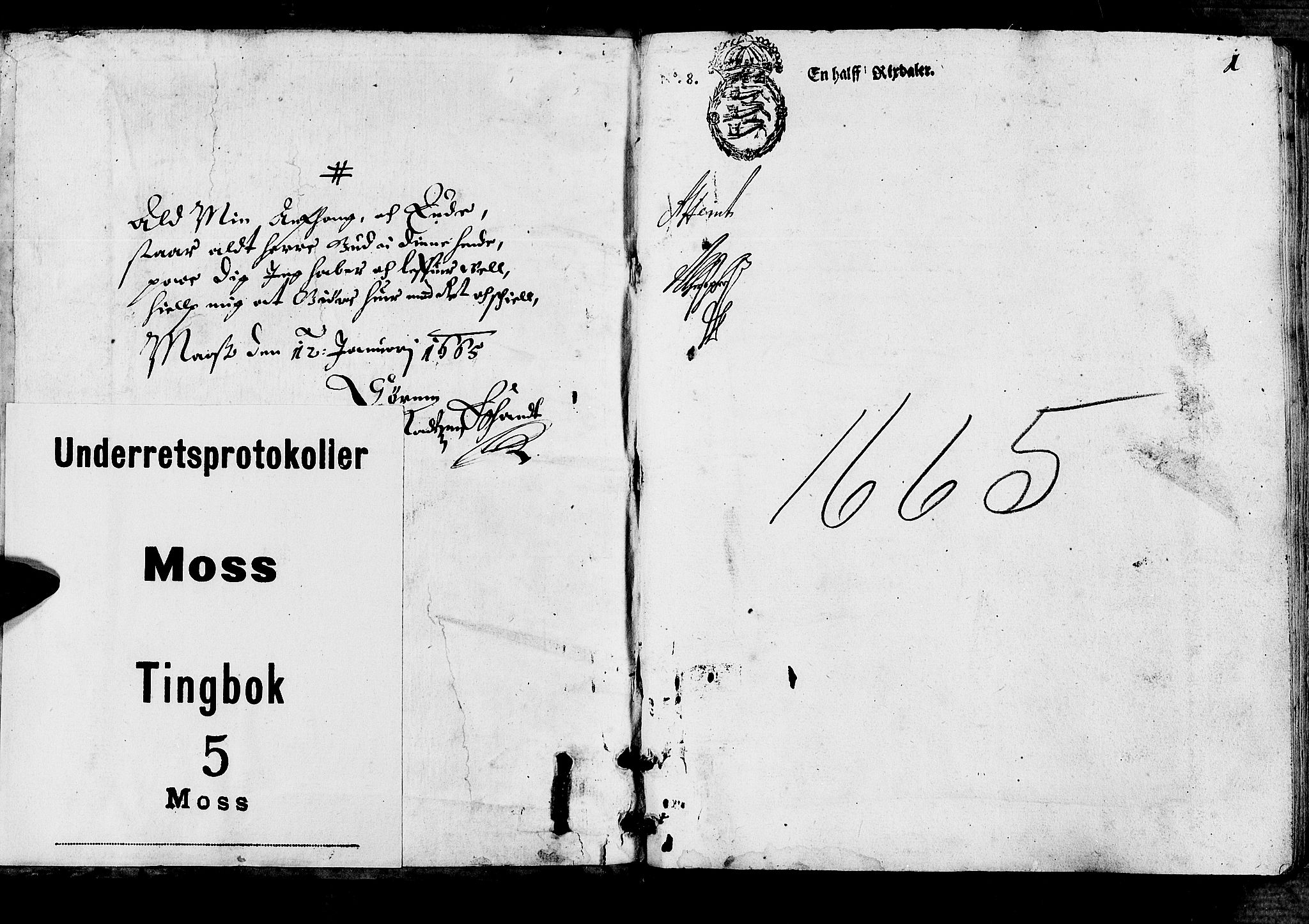 Moss sorenskriveri, SAO/A-10168, 1665, s. 0b-1a