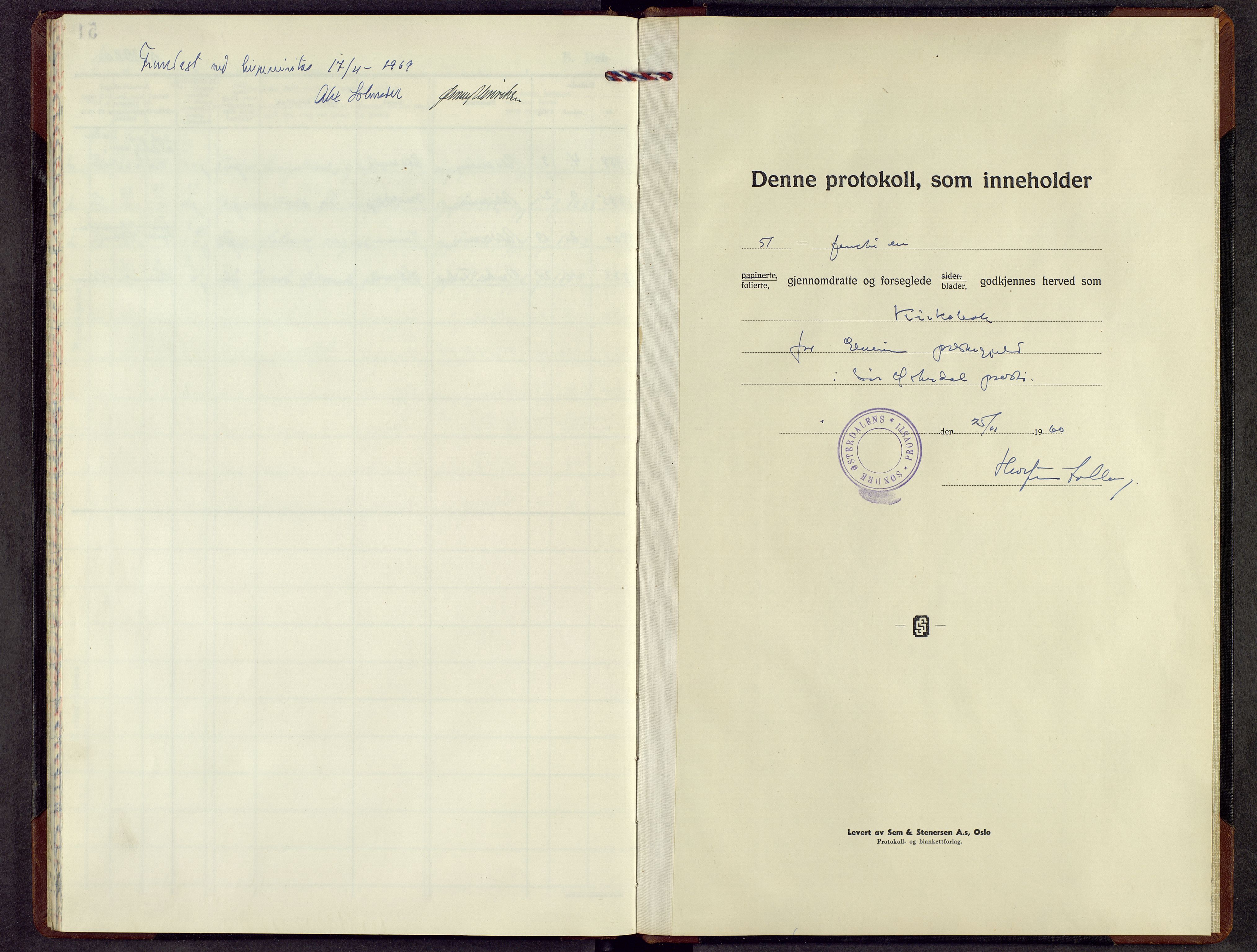 Elverum prestekontor, AV/SAH-PREST-044/H/Ha/Hab/L0027: Klokkerbok nr. 27, 1960-1967