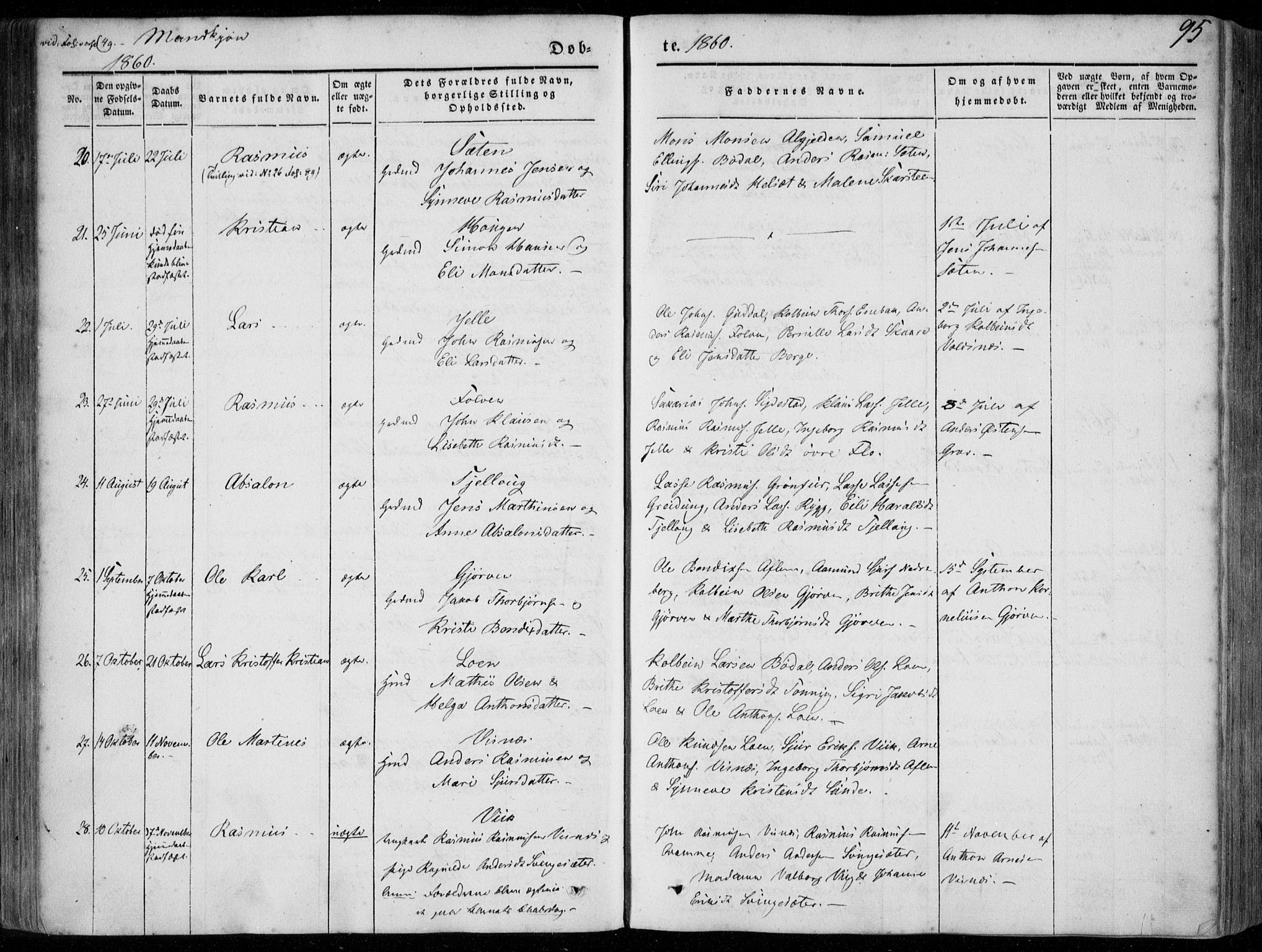 Stryn Sokneprestembete, AV/SAB-A-82501: Ministerialbok nr. A 2, 1844-1861, s. 95