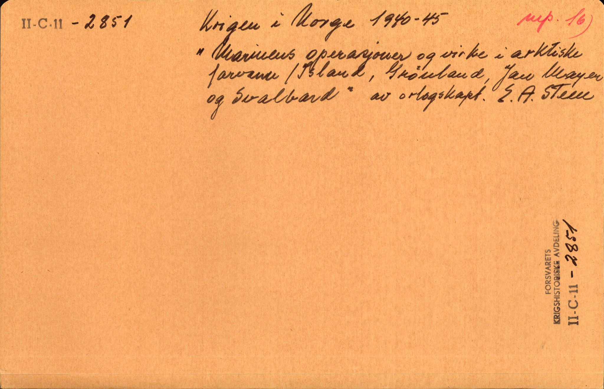 Forsvaret, Forsvarets krigshistoriske avdeling, RA/RAFA-2017/Y/Yf/L0214: II-C-11-2851-2856  -  Svalbard.  Jan Mayen.  Syd-Georgia.  Walchern., 1940-1945, s. 540