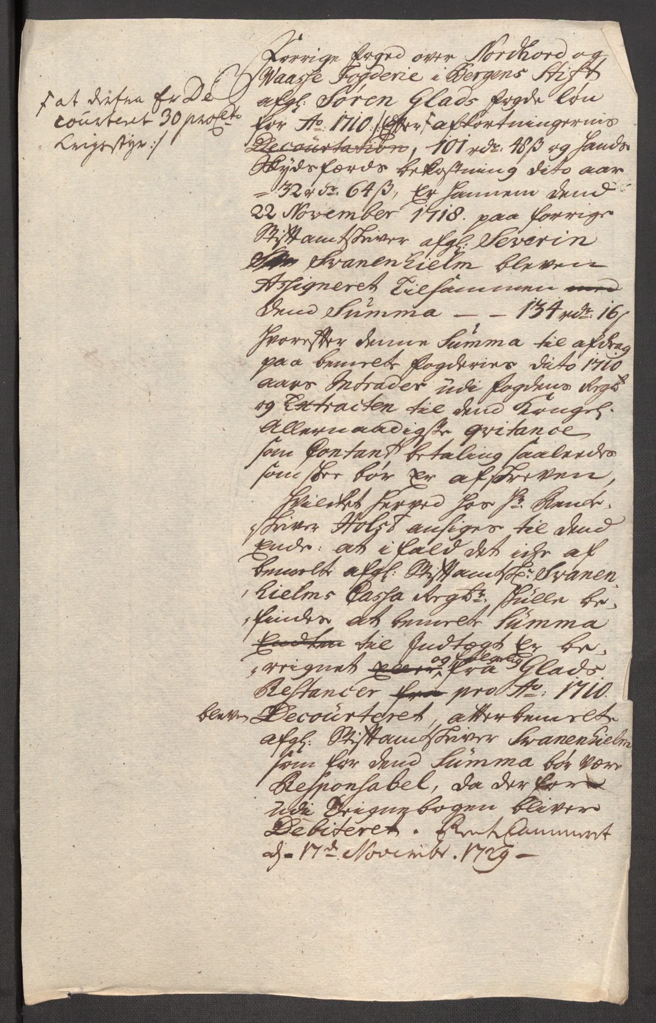 Rentekammeret inntil 1814, Reviderte regnskaper, Fogderegnskap, RA/EA-4092/R51/L3191: Fogderegnskap Nordhordland og Voss, 1710, s. 255