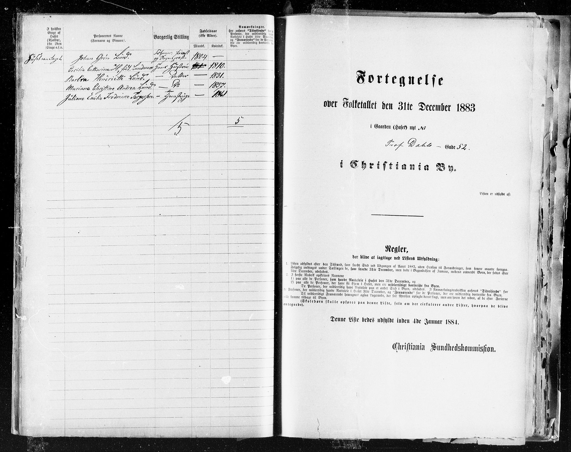 OBA, Kommunal folketelling 31.12.1883 for Kristiania kjøpstad, 1883, s. 3466