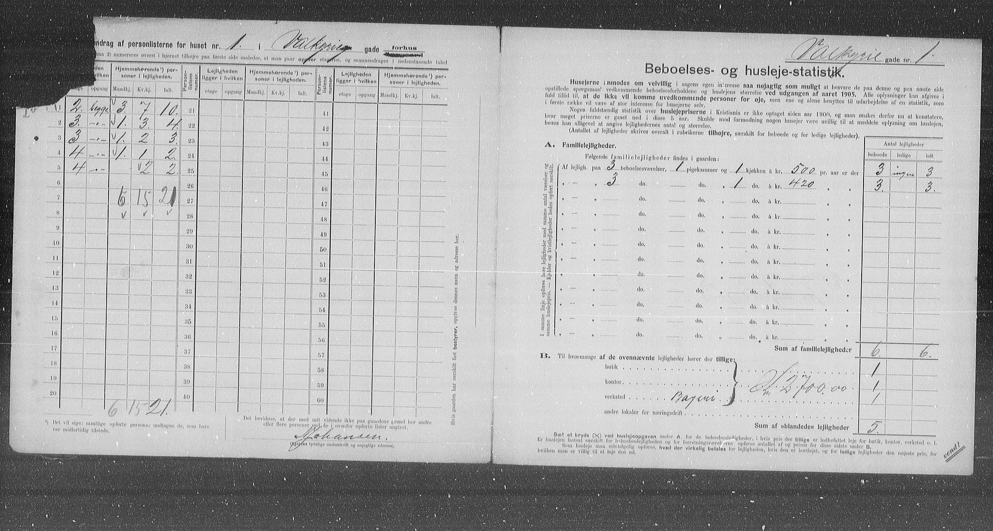 OBA, Kommunal folketelling 31.12.1905 for Kristiania kjøpstad, 1905, s. 64155