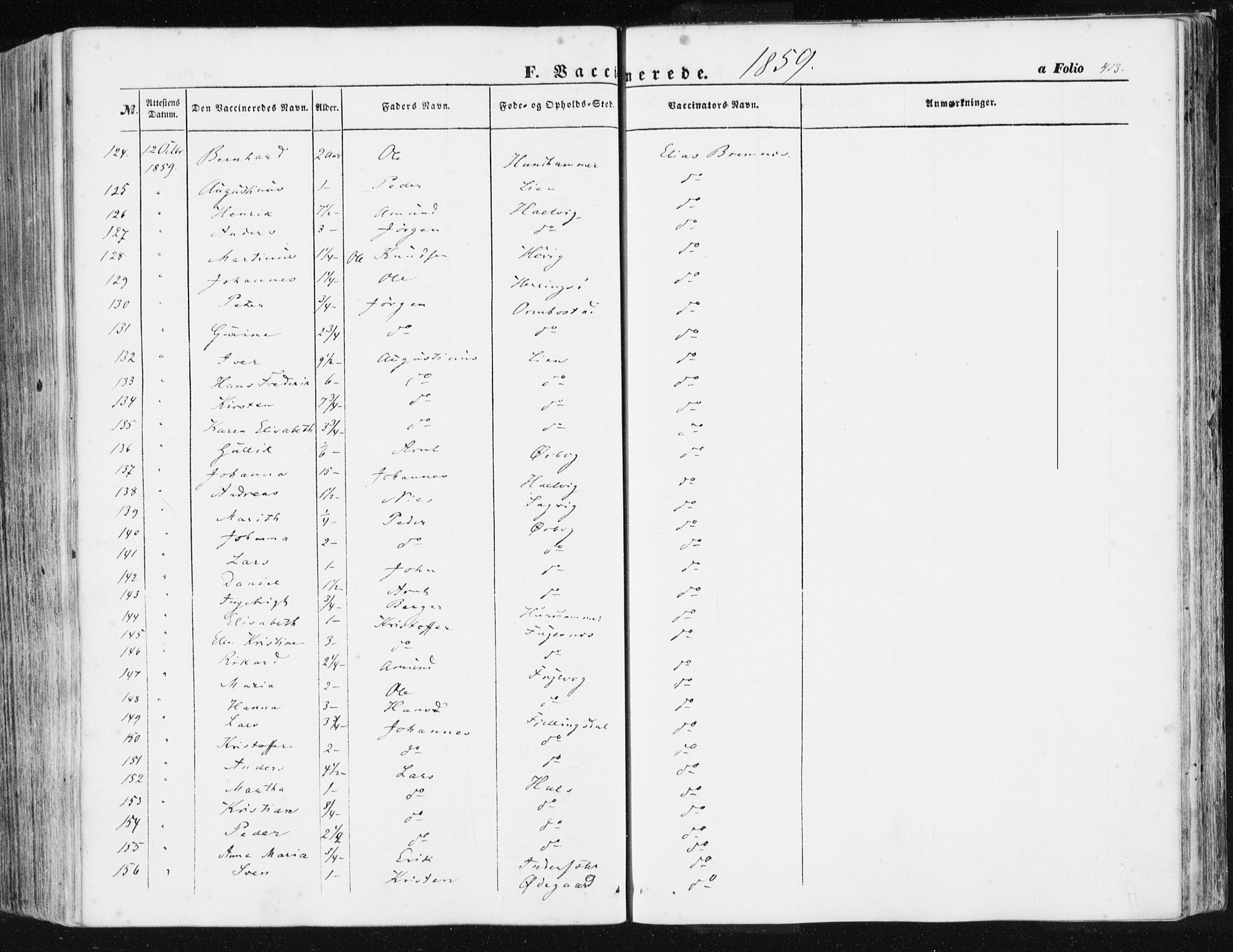 Ministerialprotokoller, klokkerbøker og fødselsregistre - Møre og Romsdal, AV/SAT-A-1454/581/L0937: Ministerialbok nr. 581A05, 1853-1872, s. 413