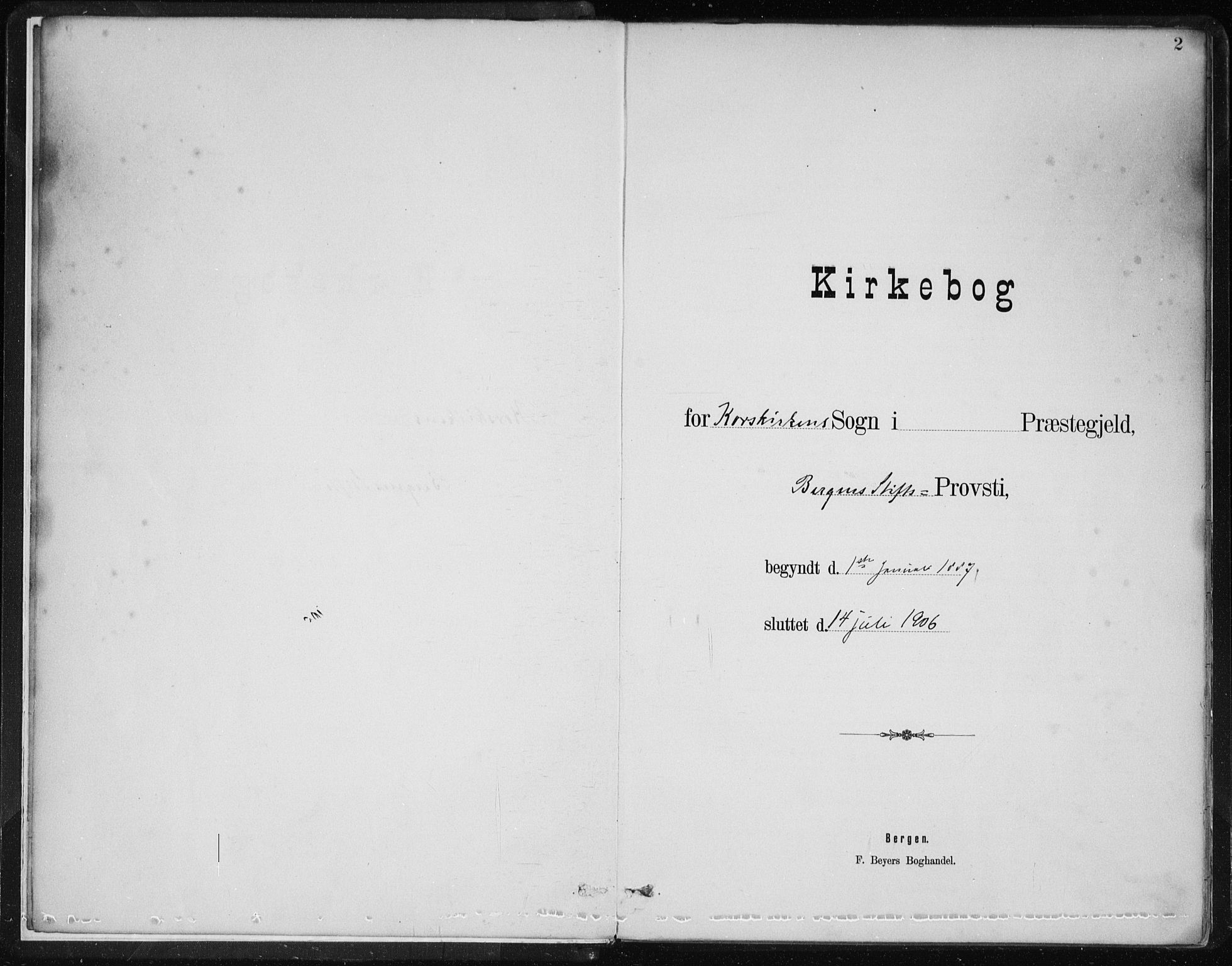 Korskirken sokneprestembete, SAB/A-76101/H/Hab: Klokkerbok nr. D 3, 1887-1906, s. 2