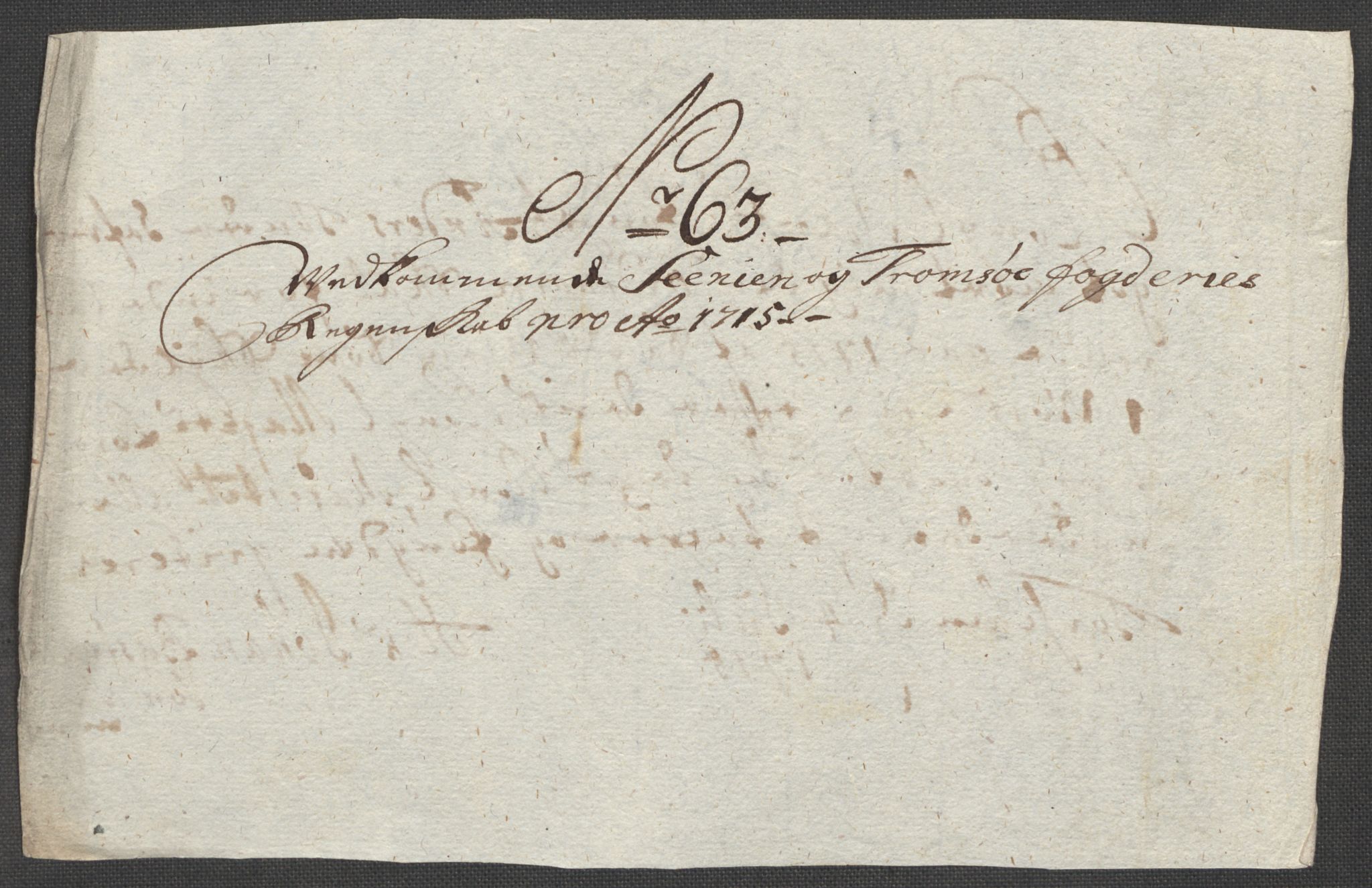 Rentekammeret inntil 1814, Reviderte regnskaper, Fogderegnskap, AV/RA-EA-4092/R68/L4761: Fogderegnskap Senja og Troms, 1715, s. 283