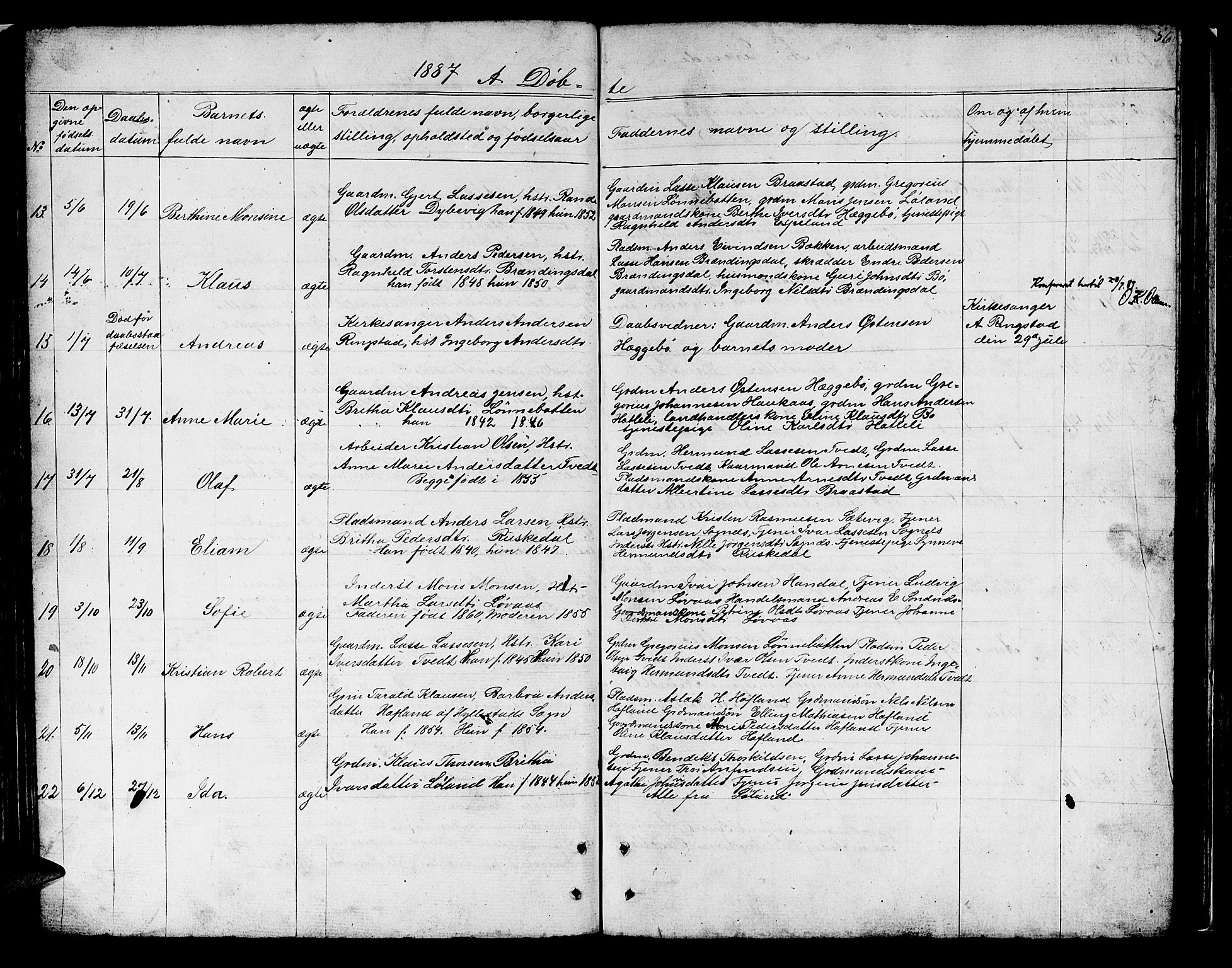 Hyllestad sokneprestembete, AV/SAB-A-80401: Klokkerbok nr. B 1, 1854-1889, s. 56