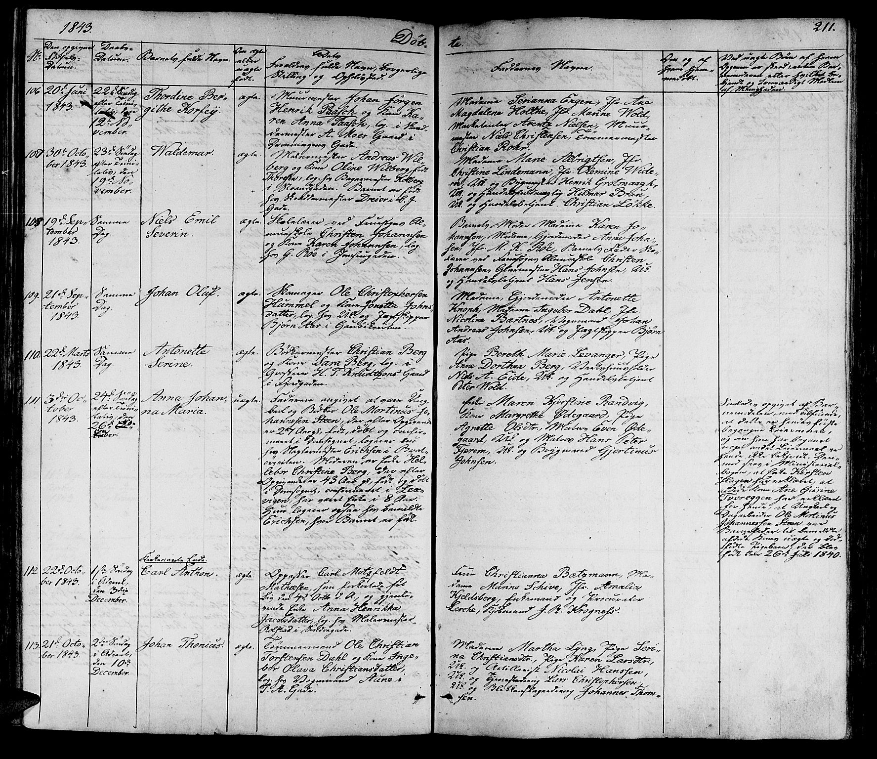 Ministerialprotokoller, klokkerbøker og fødselsregistre - Sør-Trøndelag, AV/SAT-A-1456/602/L0136: Klokkerbok nr. 602C04, 1833-1845, s. 211