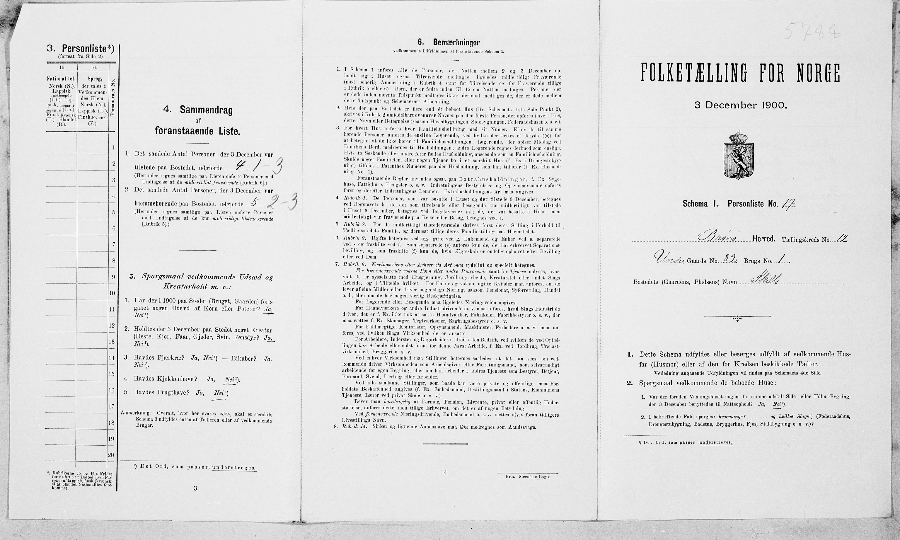 SAT, Folketelling 1900 for 1814 Brønnøy herred, 1900, s. 1485