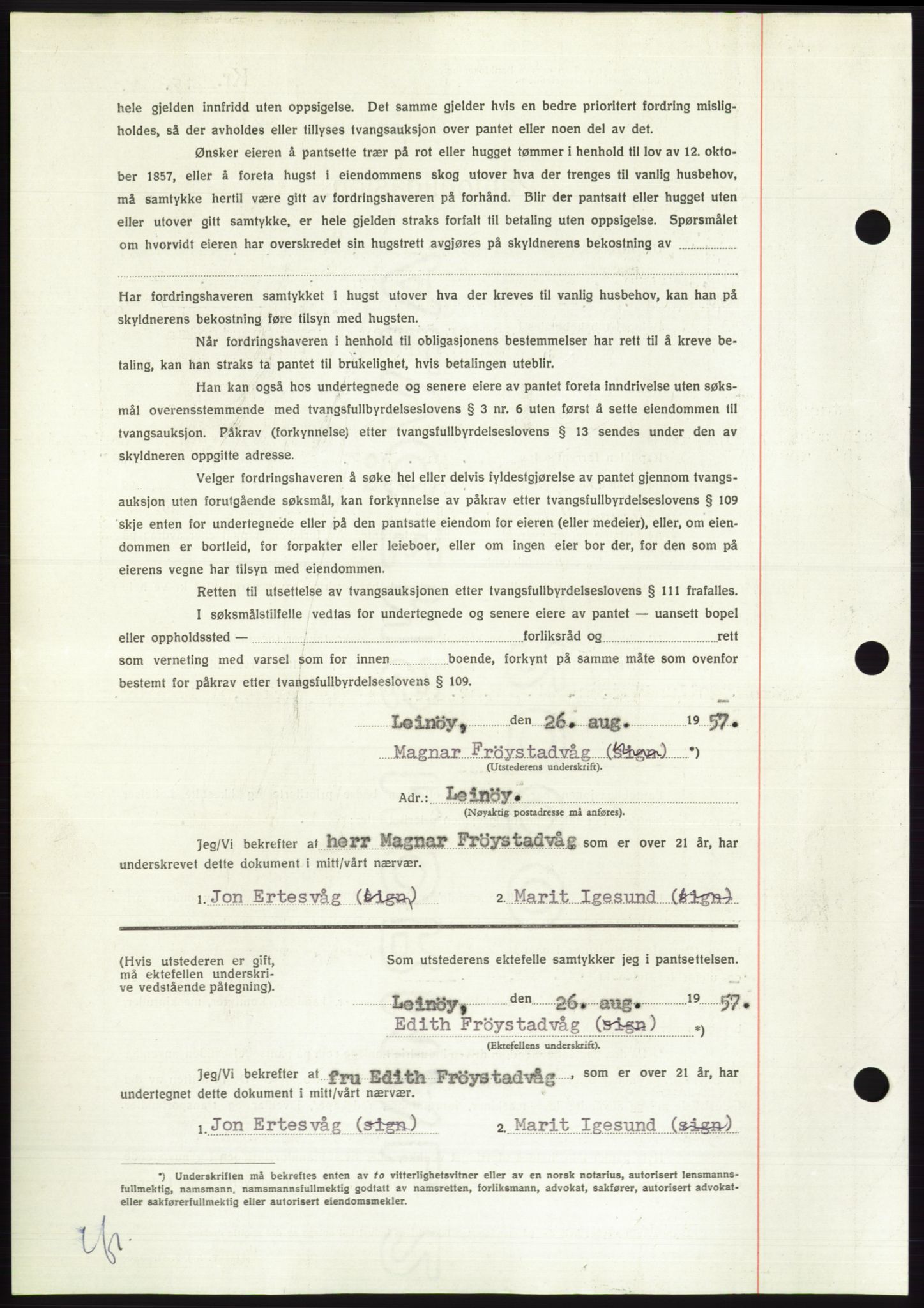 Søre Sunnmøre sorenskriveri, AV/SAT-A-4122/1/2/2C/L0130: Pantebok nr. 18B, 1957-1958, Dagboknr: 2040/1957