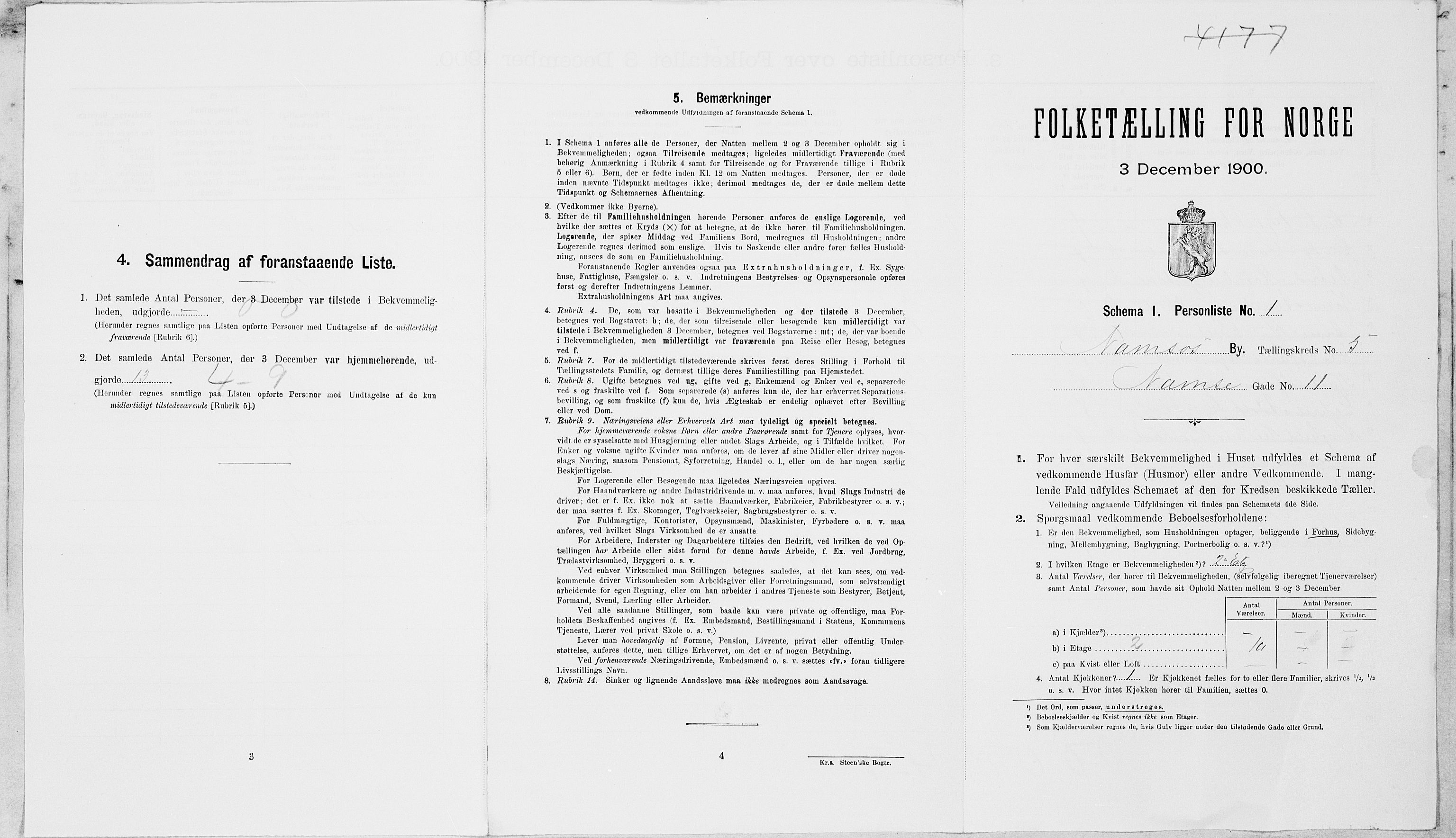 SAT, Folketelling 1900 for 1703 Namsos ladested, 1900, s. 893
