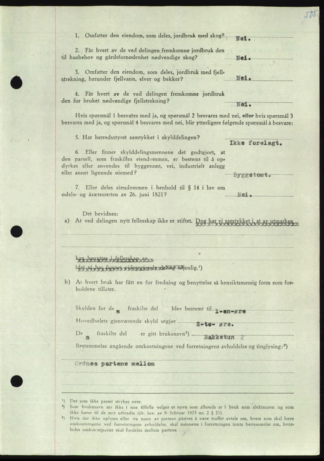 Nordmøre sorenskriveri, AV/SAT-A-4132/1/2/2Ca: Pantebok nr. A106, 1947-1947, Dagboknr: 2425/1947