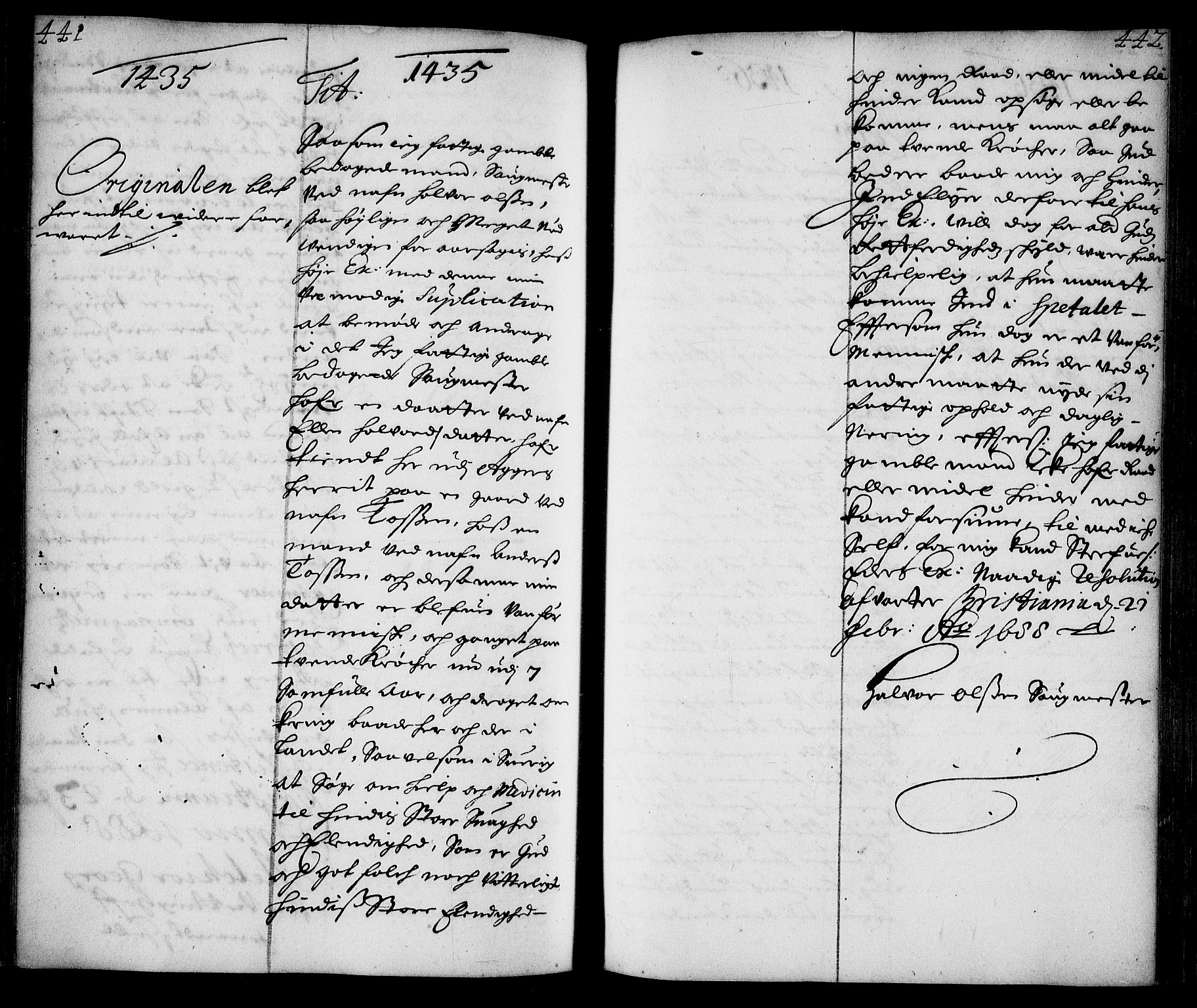 Stattholderembetet 1572-1771, AV/RA-EA-2870/Ae/L0005: Supplikasjons- og resolusjonsprotokoll, 1687-1688, s. 441-442