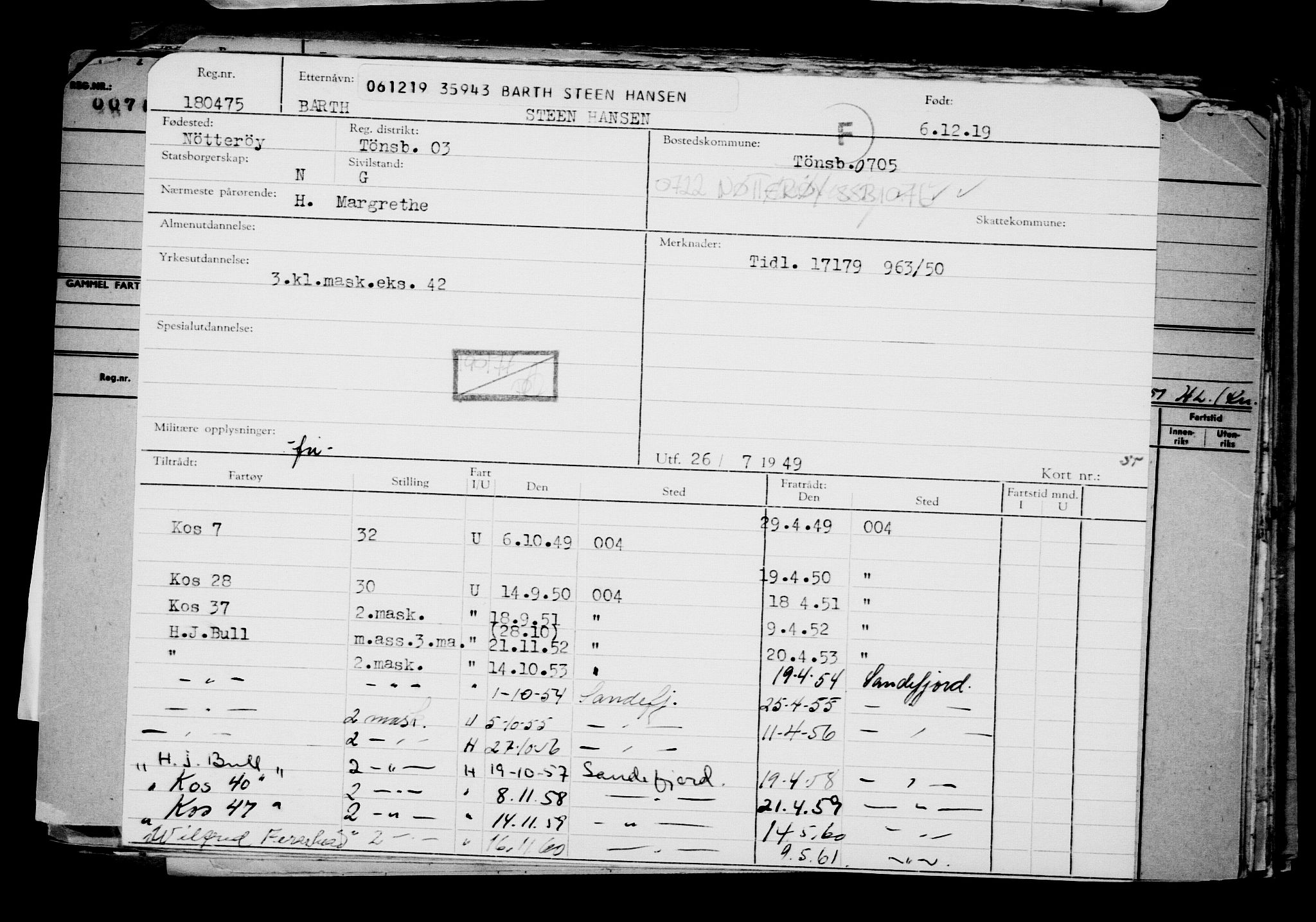 Direktoratet for sjømenn, RA/S-3545/G/Gb/L0174: Hovedkort, 1919, s. 373