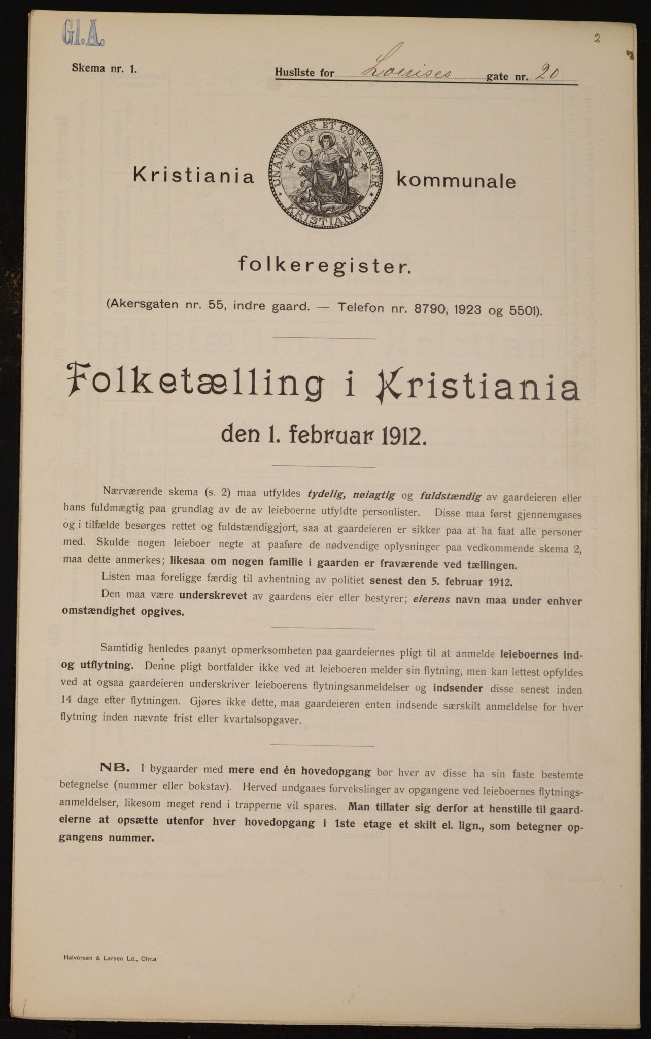 OBA, Kommunal folketelling 1.2.1912 for Kristiania, 1912, s. 58770