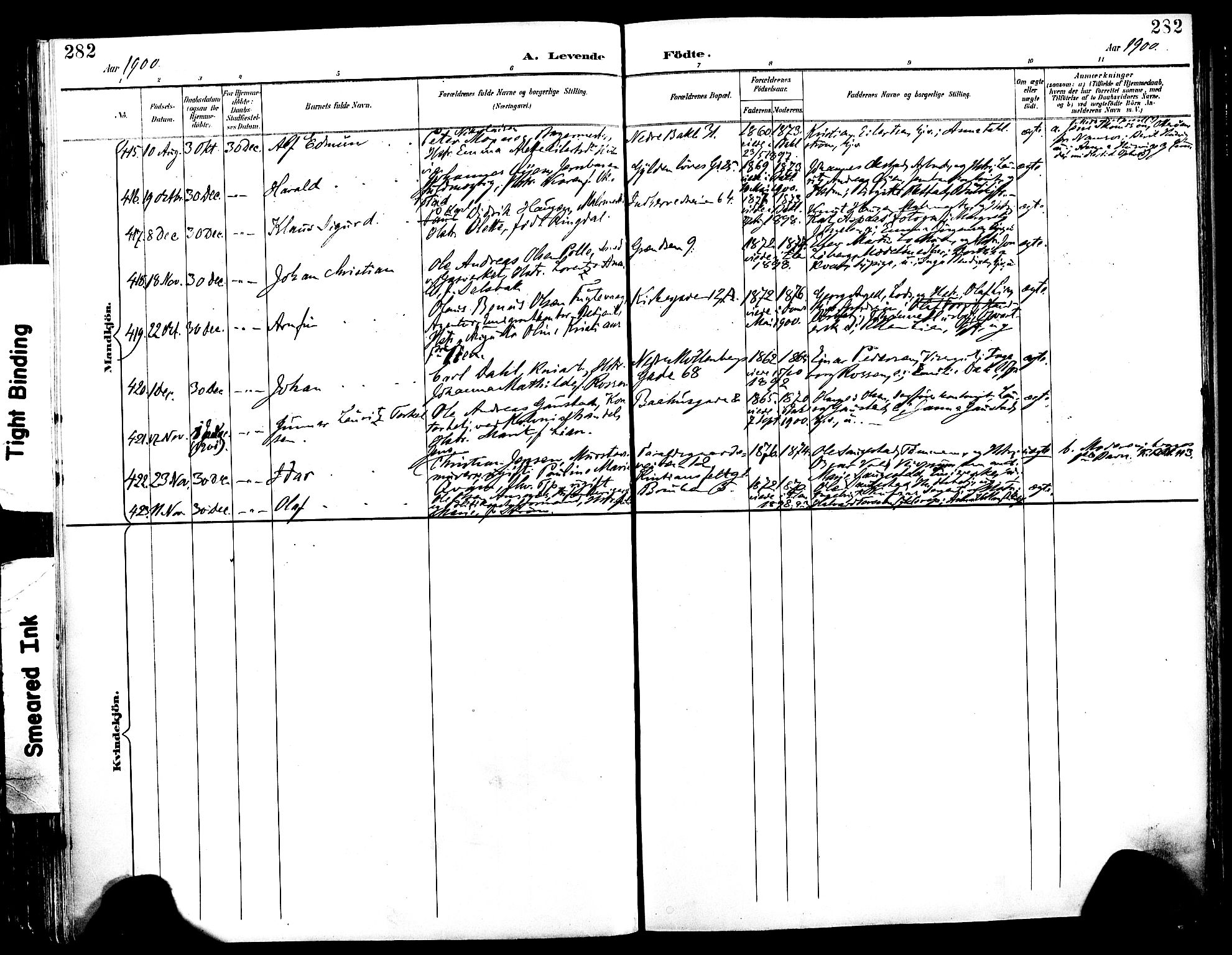 Ministerialprotokoller, klokkerbøker og fødselsregistre - Sør-Trøndelag, SAT/A-1456/604/L0197: Ministerialbok nr. 604A18, 1893-1900, s. 282